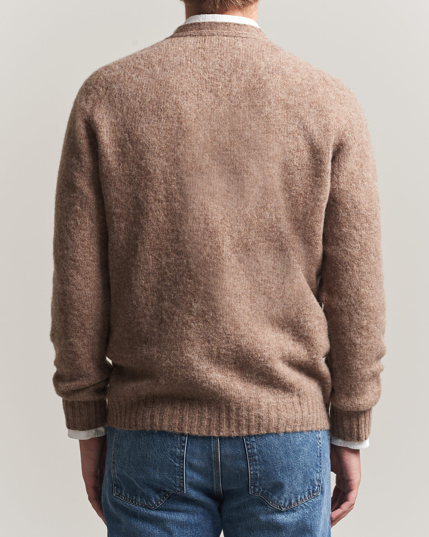Homme | Pulls Et Tricots | Harley Of Scotland | Brushed Supersoft Lambswool Cardigan Tundra