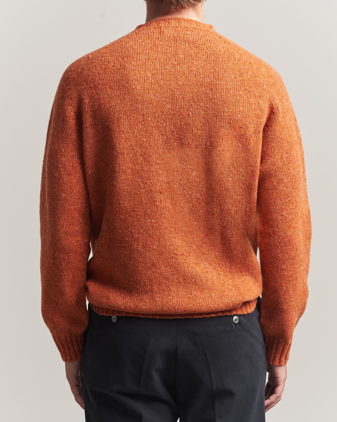 Homme | Business & Beyond | Harley Of Scotland | Donegal Wool Crewneck Orange