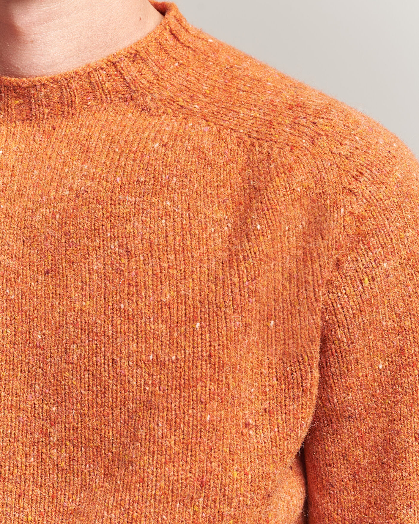 Homme | Business & Beyond | Harley Of Scotland | Donegal Wool Crewneck Orange