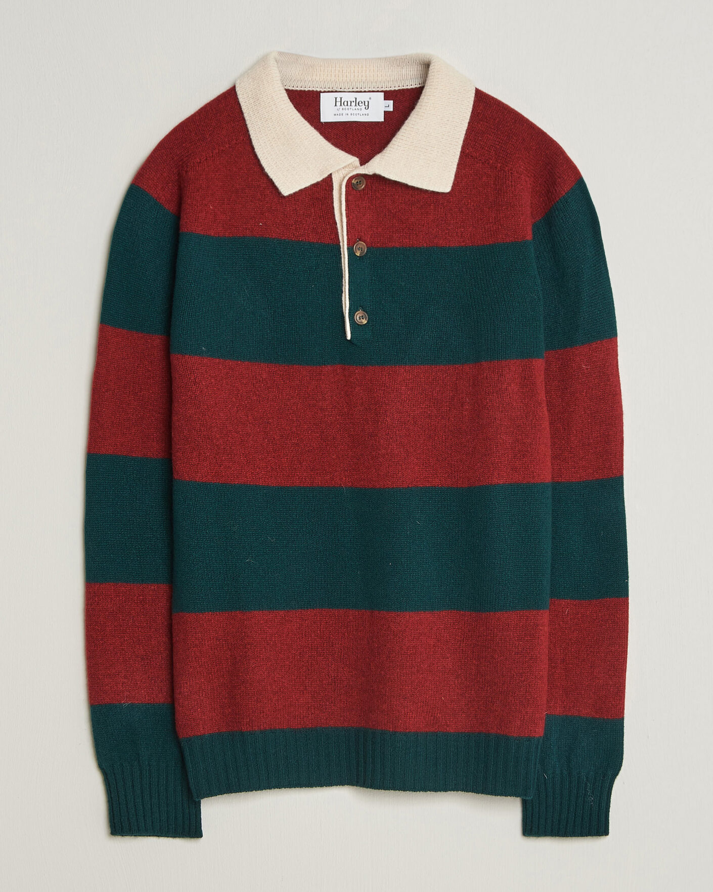 Homme | Pulls Et Tricots | Harley Of Scotland | Supersoft 2ply Lambswool Rugby Green/Red