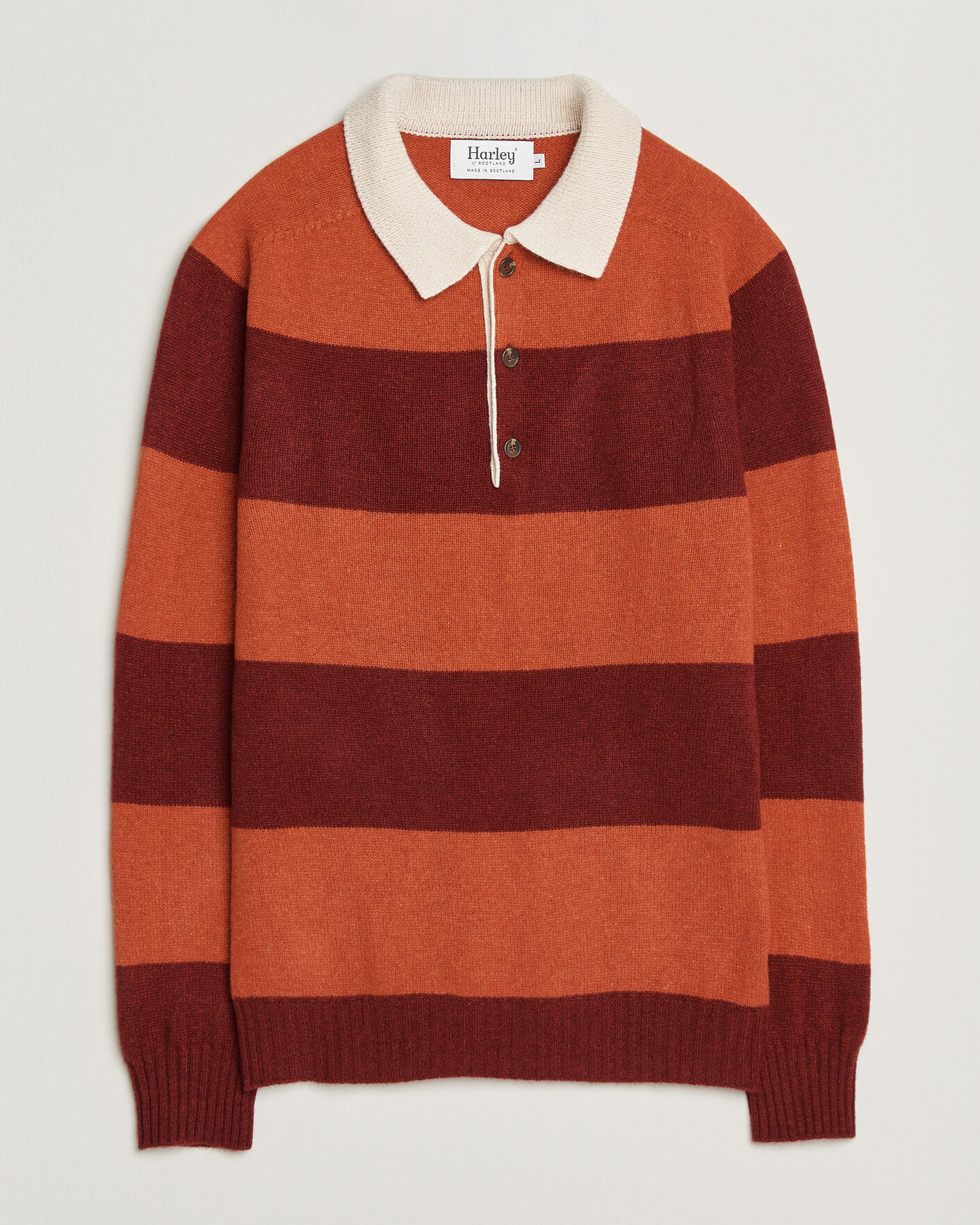 Homme | Pulls Et Tricots | Harley Of Scotland | Supersoft 2ply Lambswool Rugby Red/Orange