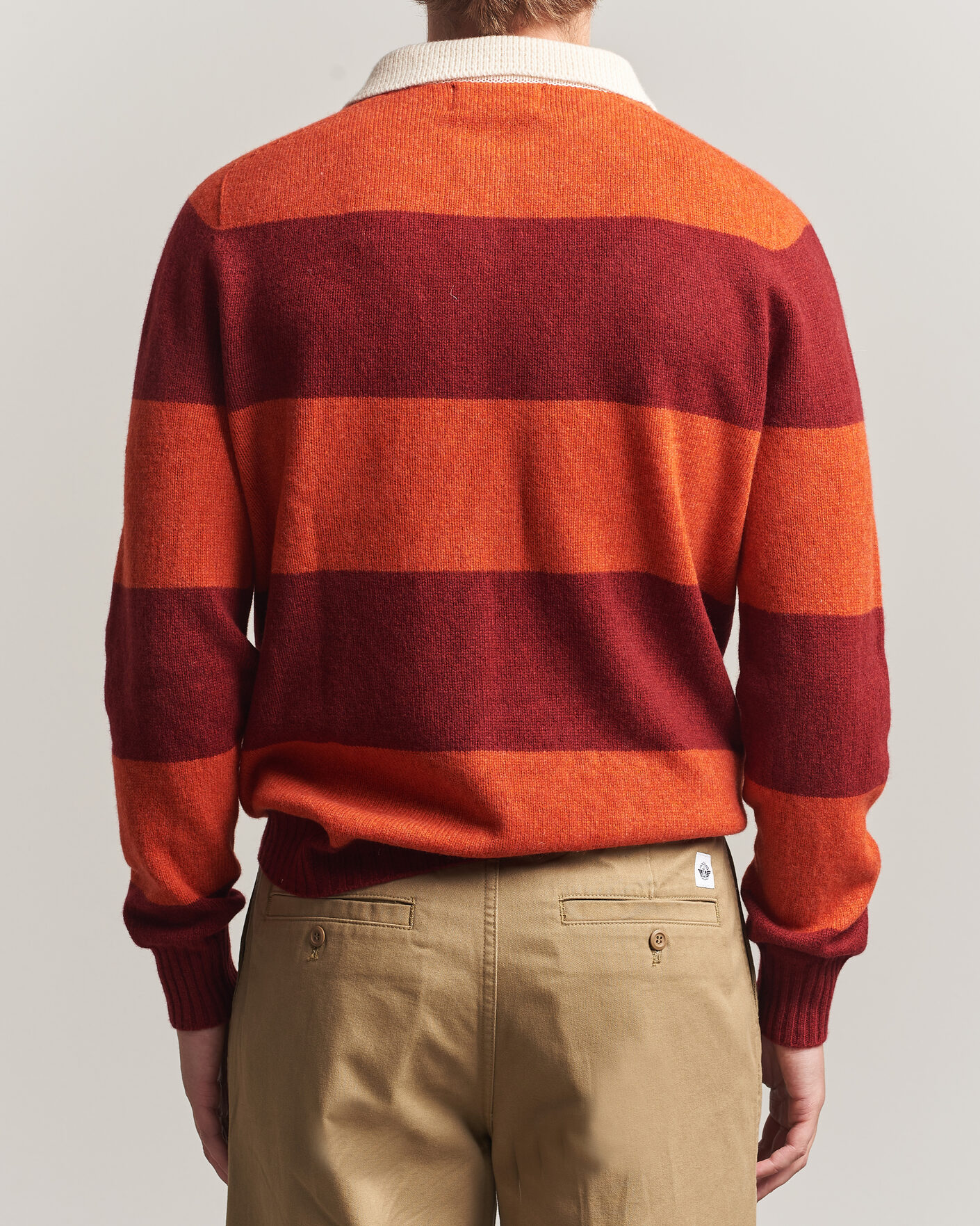 Homme | Pulls Et Tricots | Harley Of Scotland | Supersoft 2ply Lambswool Rugby Red/Orange