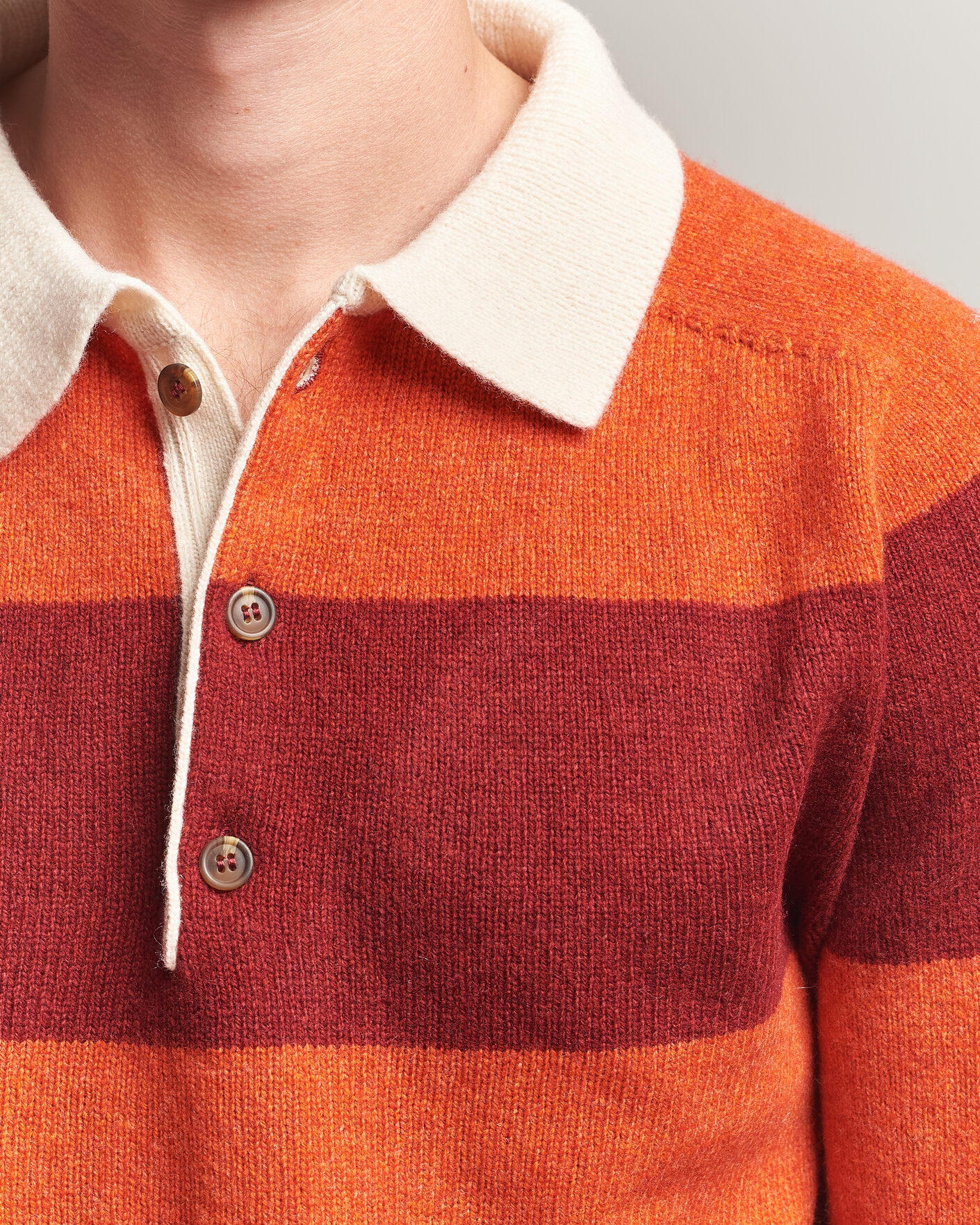Homme | Pulls Et Tricots | Harley Of Scotland | Supersoft 2ply Lambswool Rugby Red/Orange