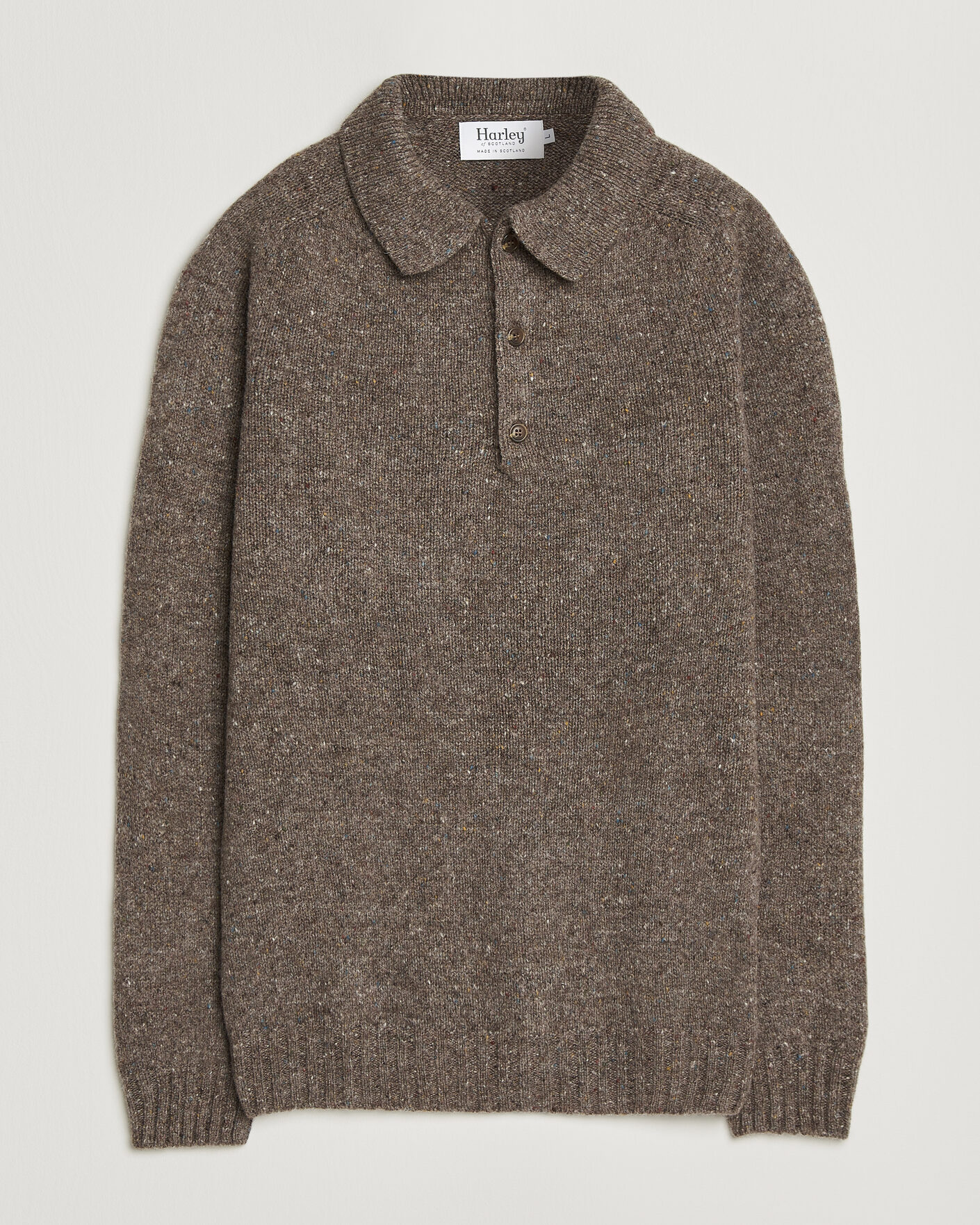 Homme | Pulls Et Tricots | Harley Of Scotland | Donegal Wool Polo Brown