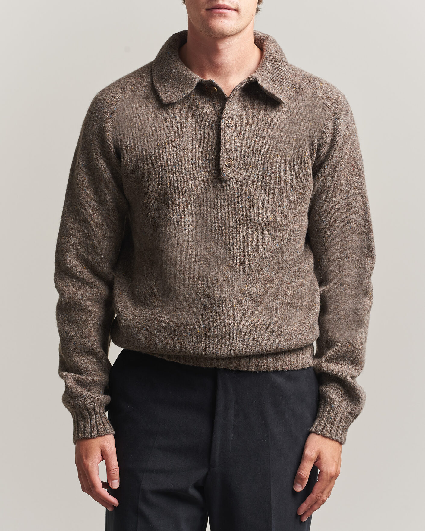Homme | Pulls Et Tricots | Harley Of Scotland | Donegal Wool Polo Brown