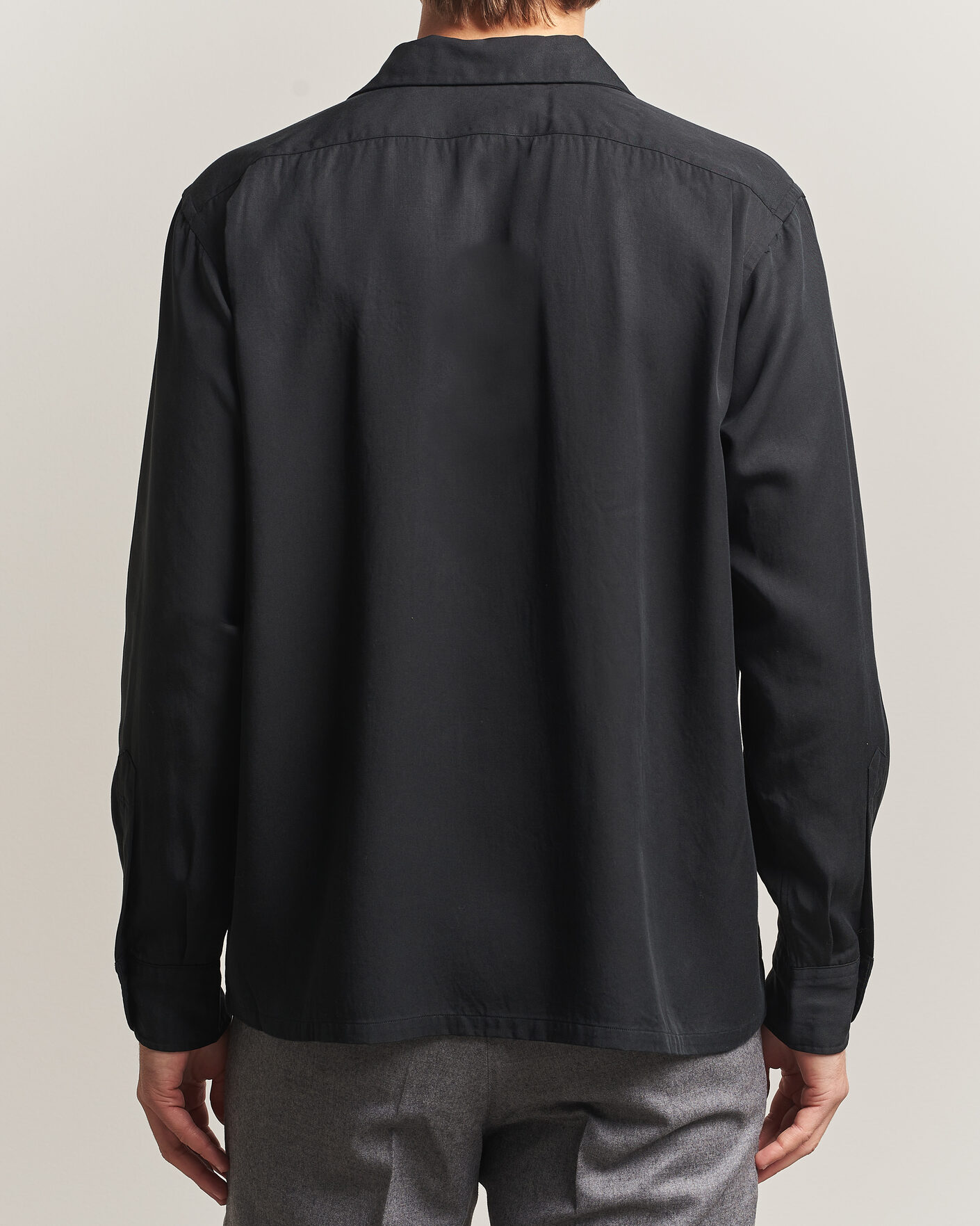 Homme | Chemises | Kamakura Shirts | Vintage Open Collar Shirt Black