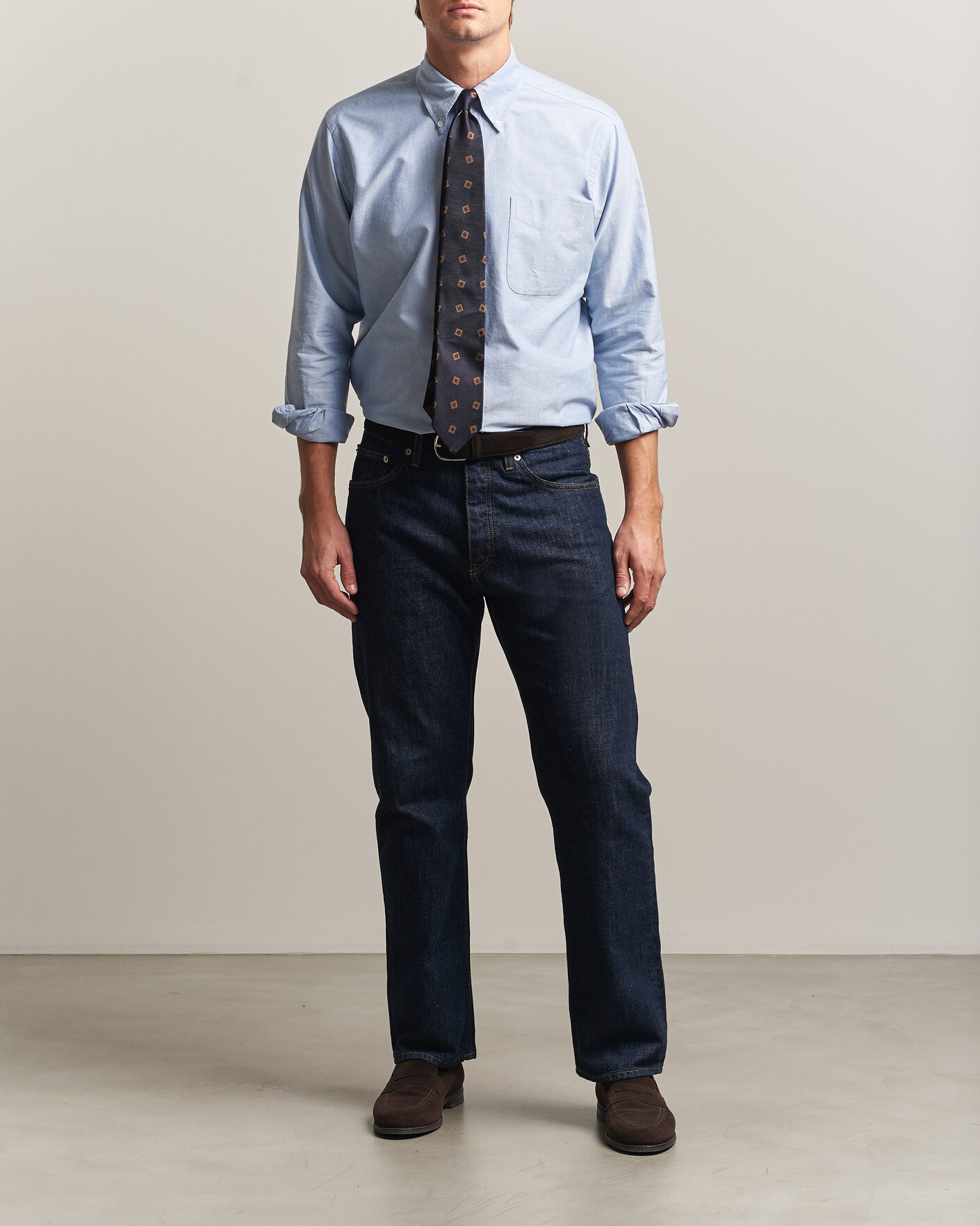 Homme | Chemises | Kamakura Shirts | Ametora Japanese Oxford BD Shirt Light Blue