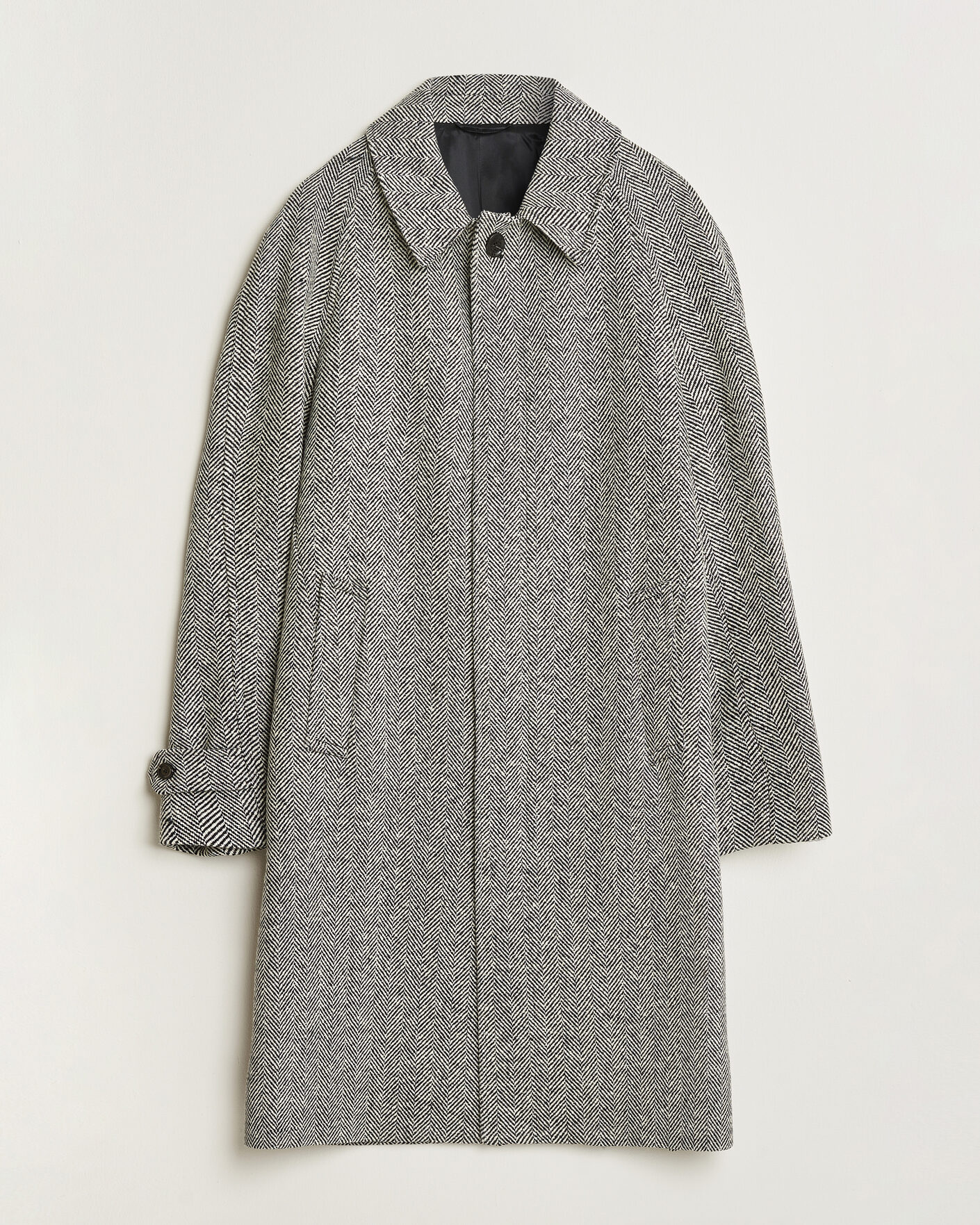 Homme | Manteaux Et Vestes | Lardini | Wool Herringbone Raglan Coat Dark Grey