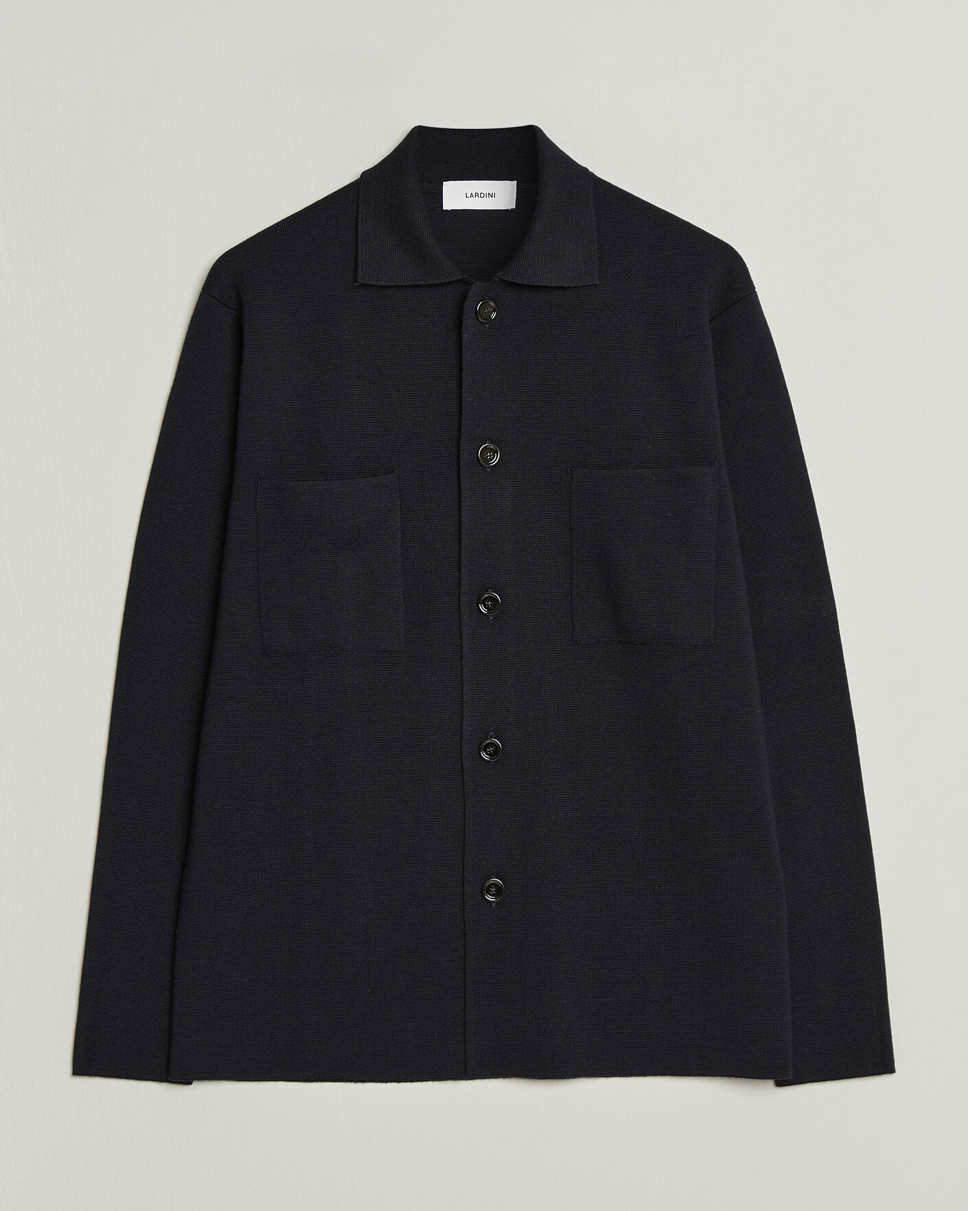 Homme | Chemises | Lardini | Knitted Pocket Overshirt Navy