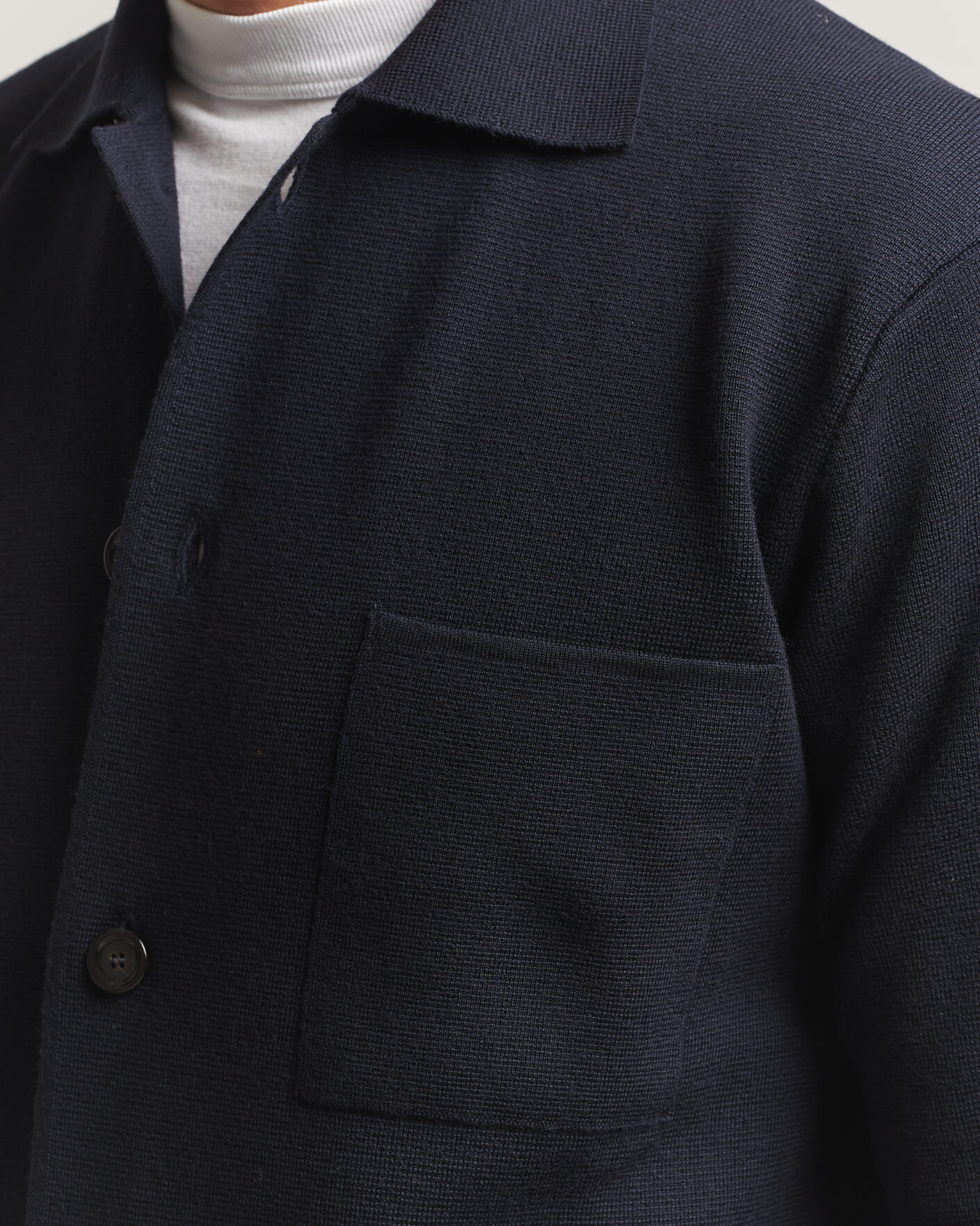 Homme | Chemises | Lardini | Knitted Pocket Overshirt Navy