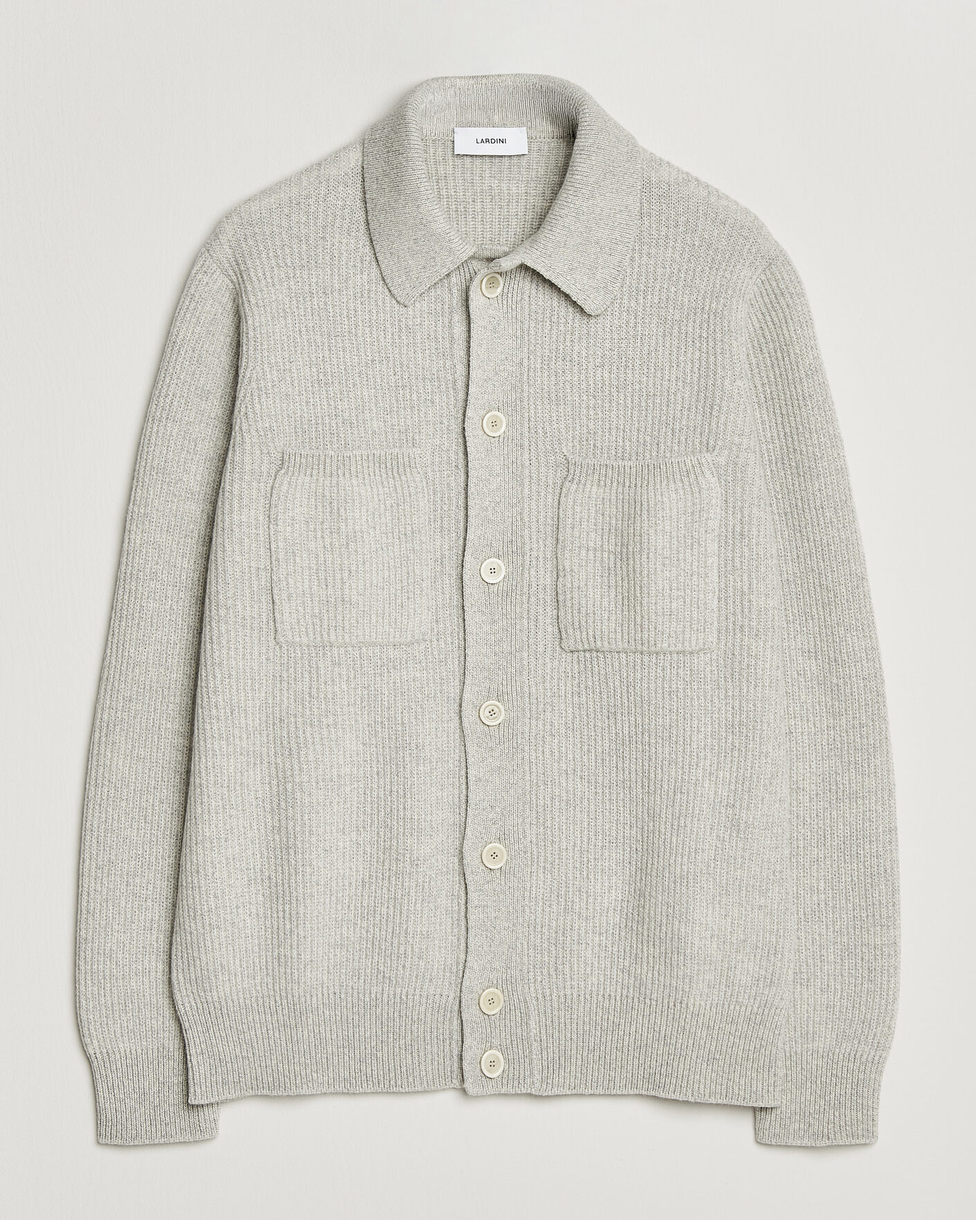 Homme | Pulls Et Tricots | Lardini | Heavy Knitted Cardigan Light Grey