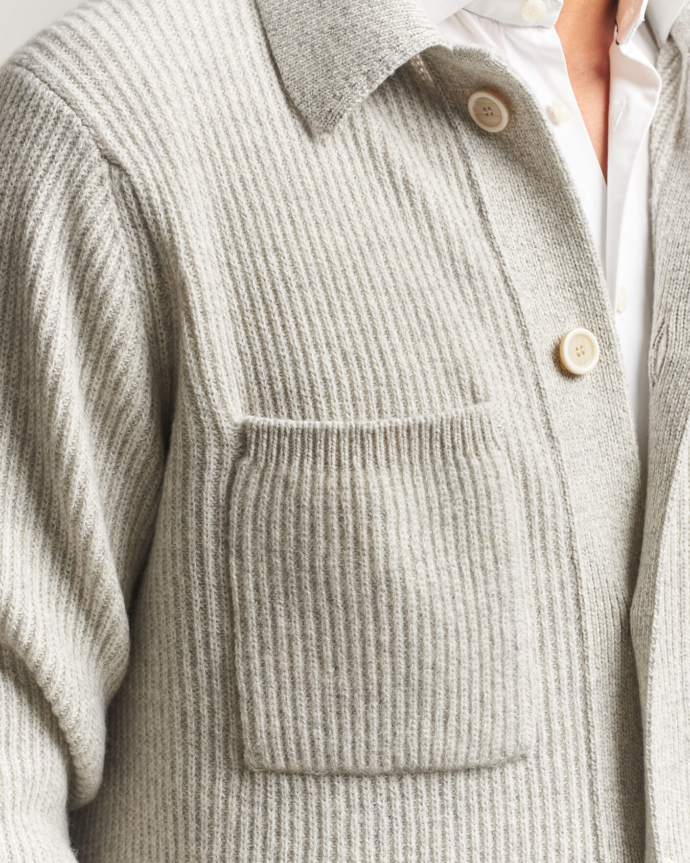 Homme | Pulls Et Tricots | Lardini | Heavy Knitted Cardigan Light Grey