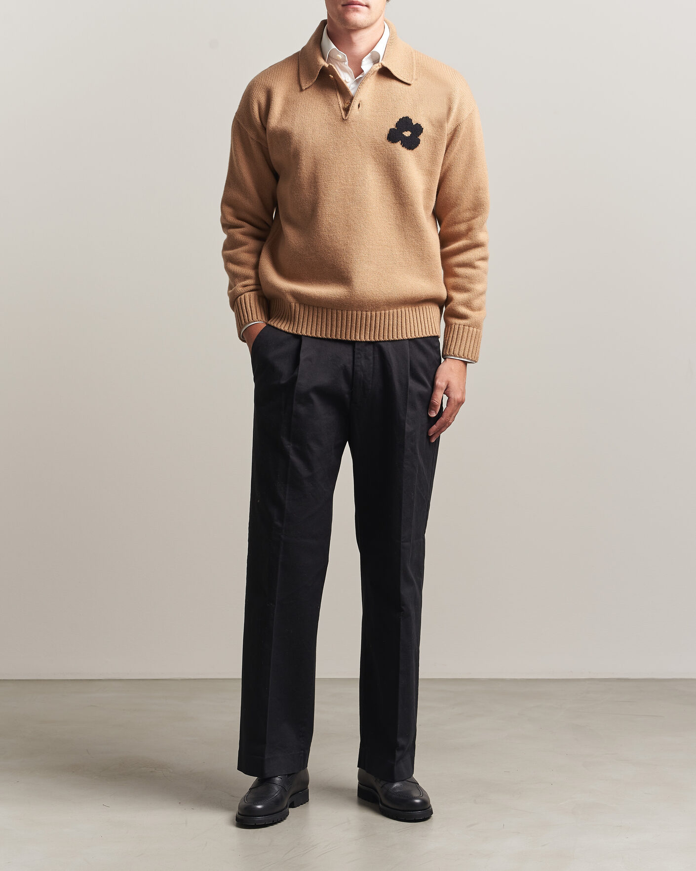 Homme | Pulls Et Tricots | Lardini | Knitted Wool/Cashmere Polo Brown