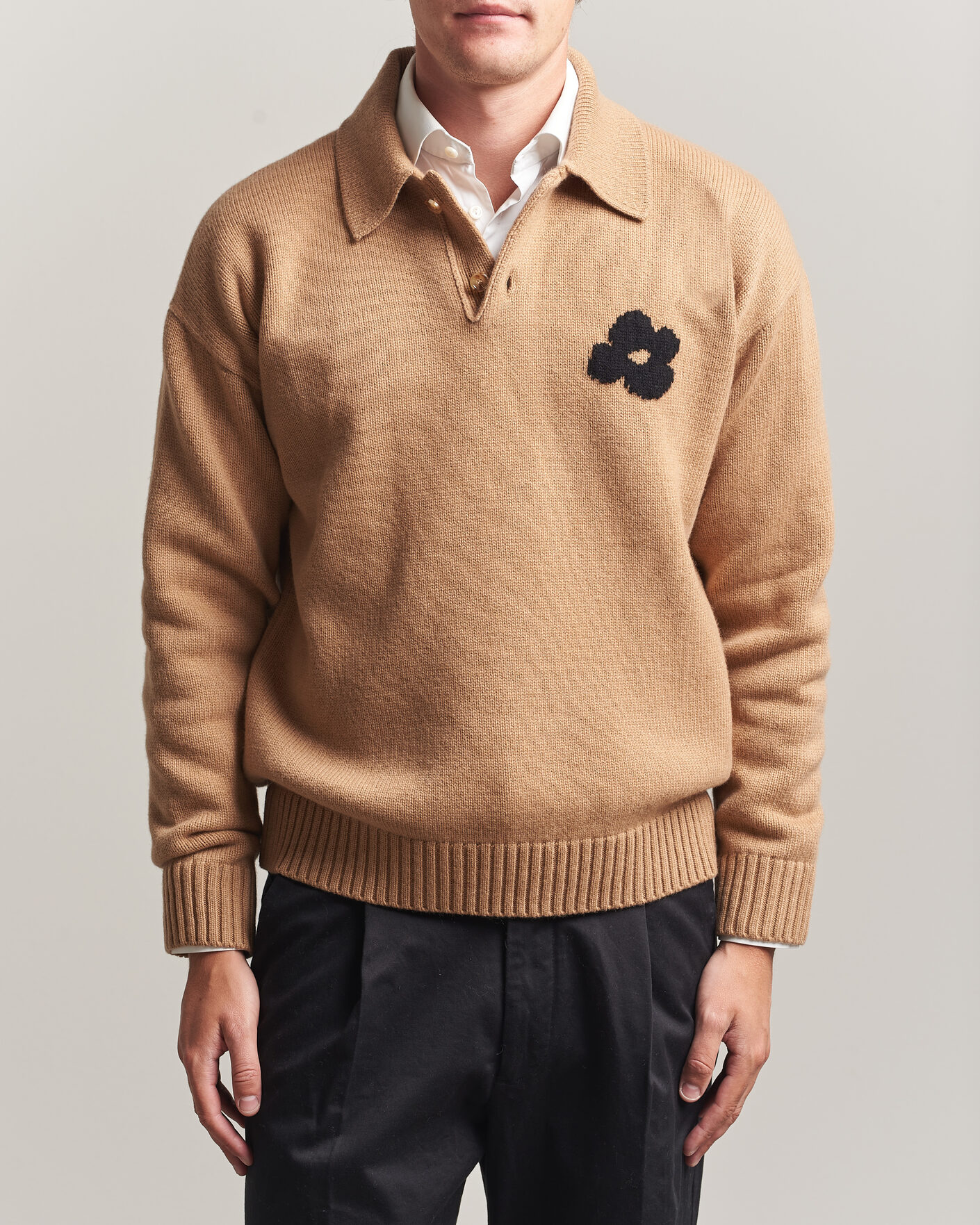 Homme | Pulls Et Tricots | Lardini | Knitted Wool/Cashmere Polo Brown