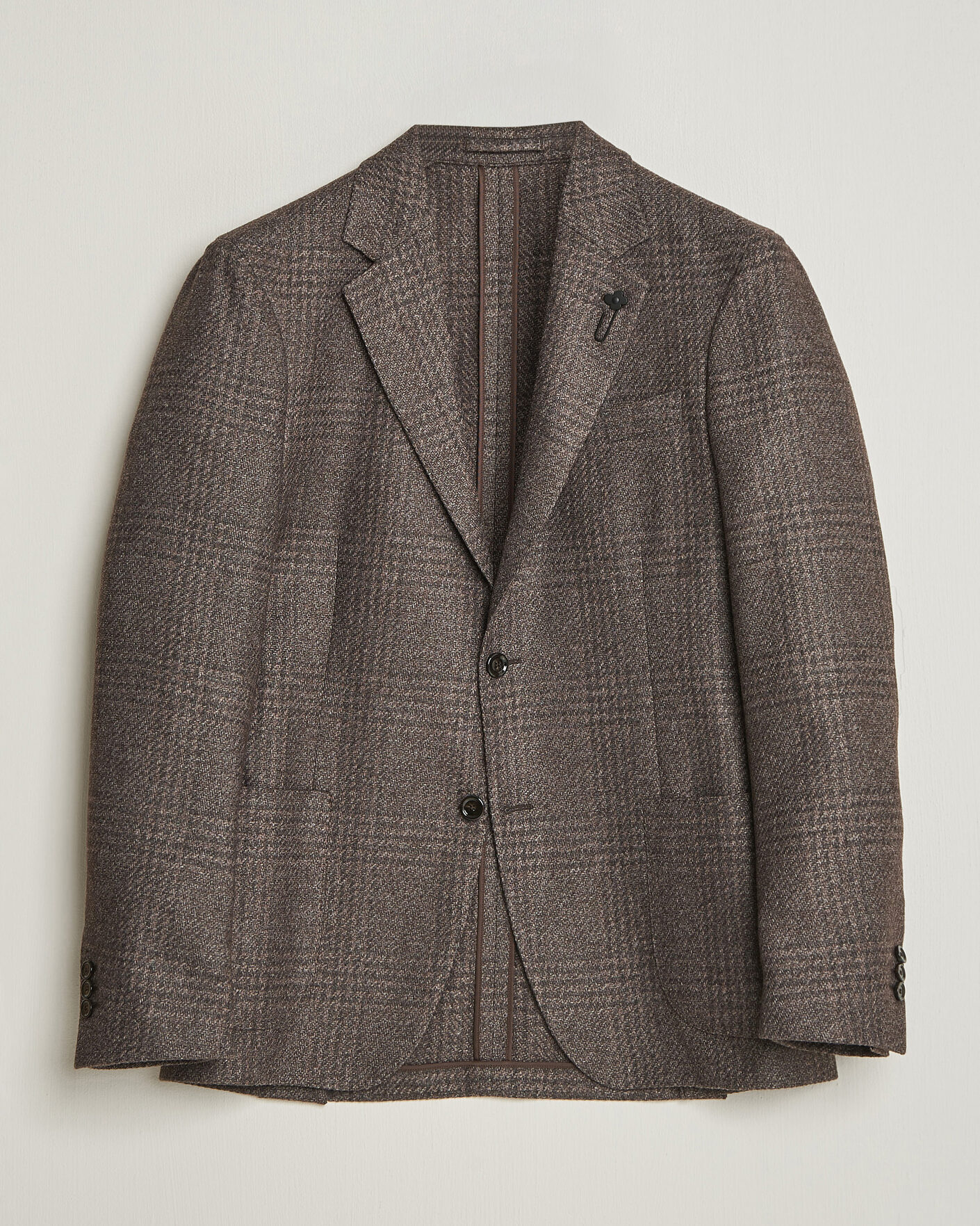 Homme | Blazers | Lardini | Wool Structure Checked Blazer Brown