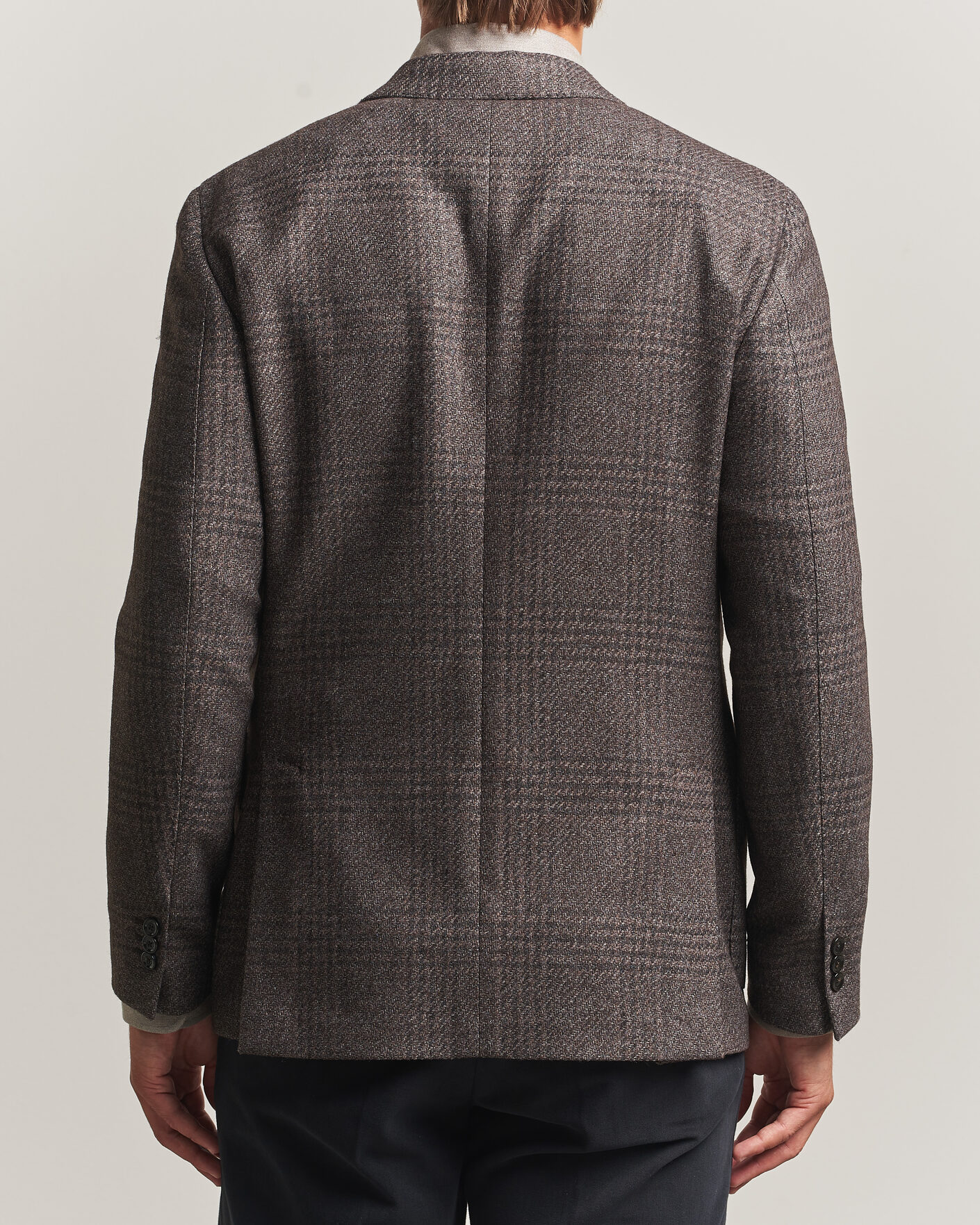 Homme | Blazers | Lardini | Wool Structure Checked Blazer Brown