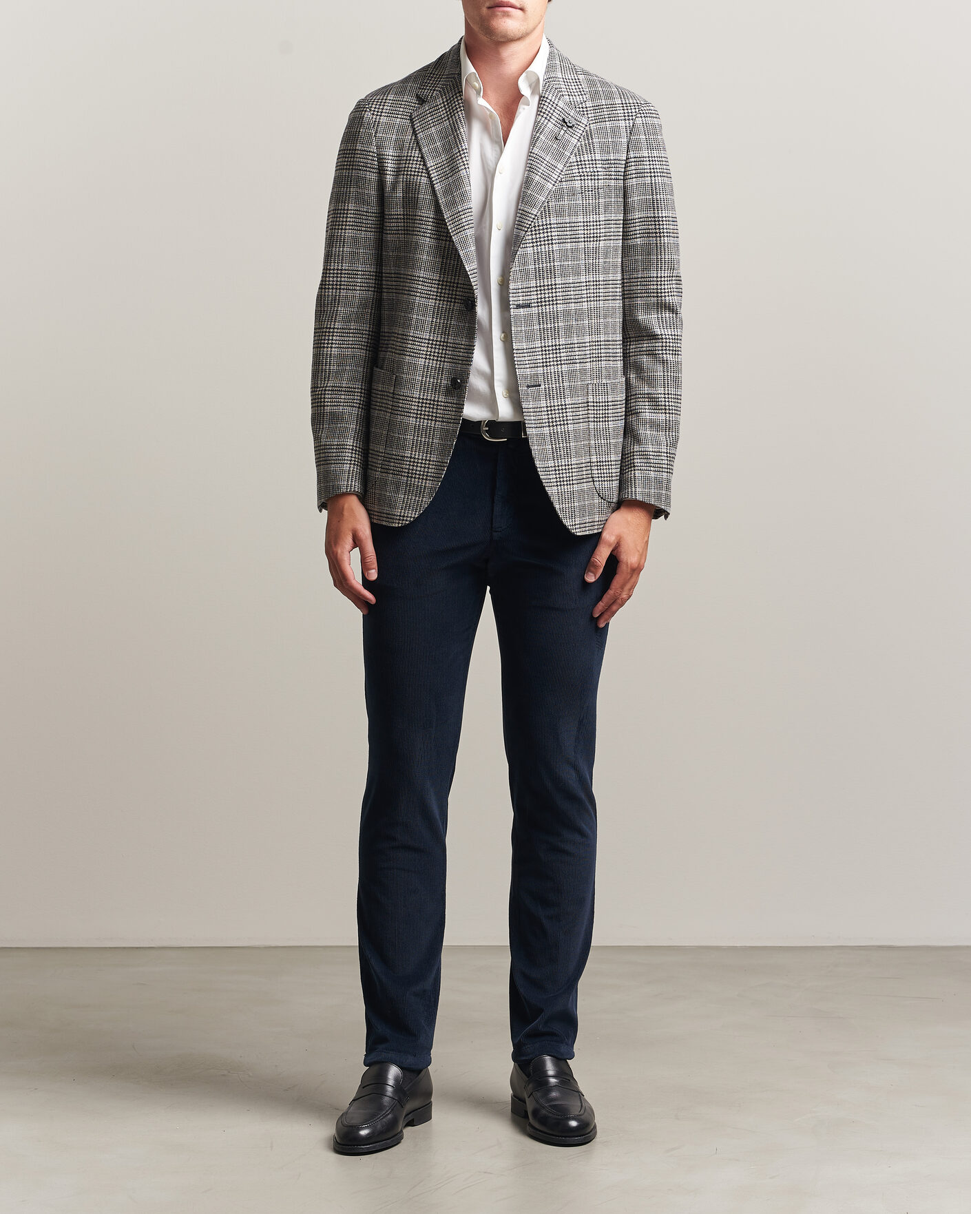 Homme | Blazers | Lardini | Wool/Cashmere Houndstooth Blazer Blue