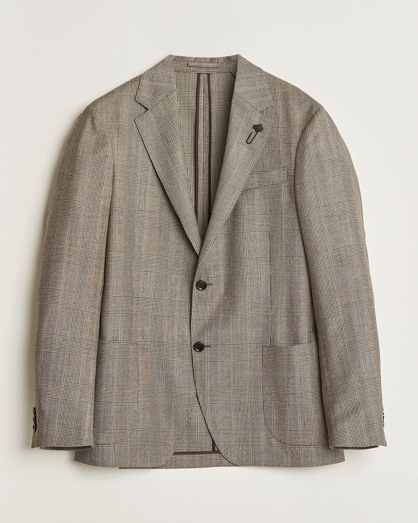Homme | Blazers | Lardini | Wool Prince of Wales Check Blazer Brown