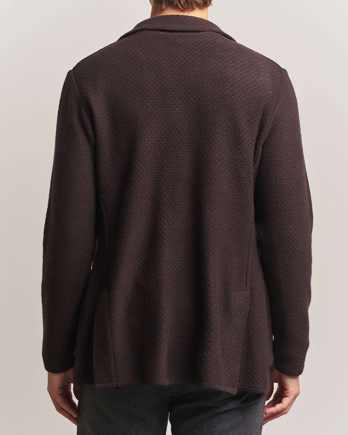 Homme | Blazers | Lardini | Knitted Structure Wool/Cashmere Blazer Brown