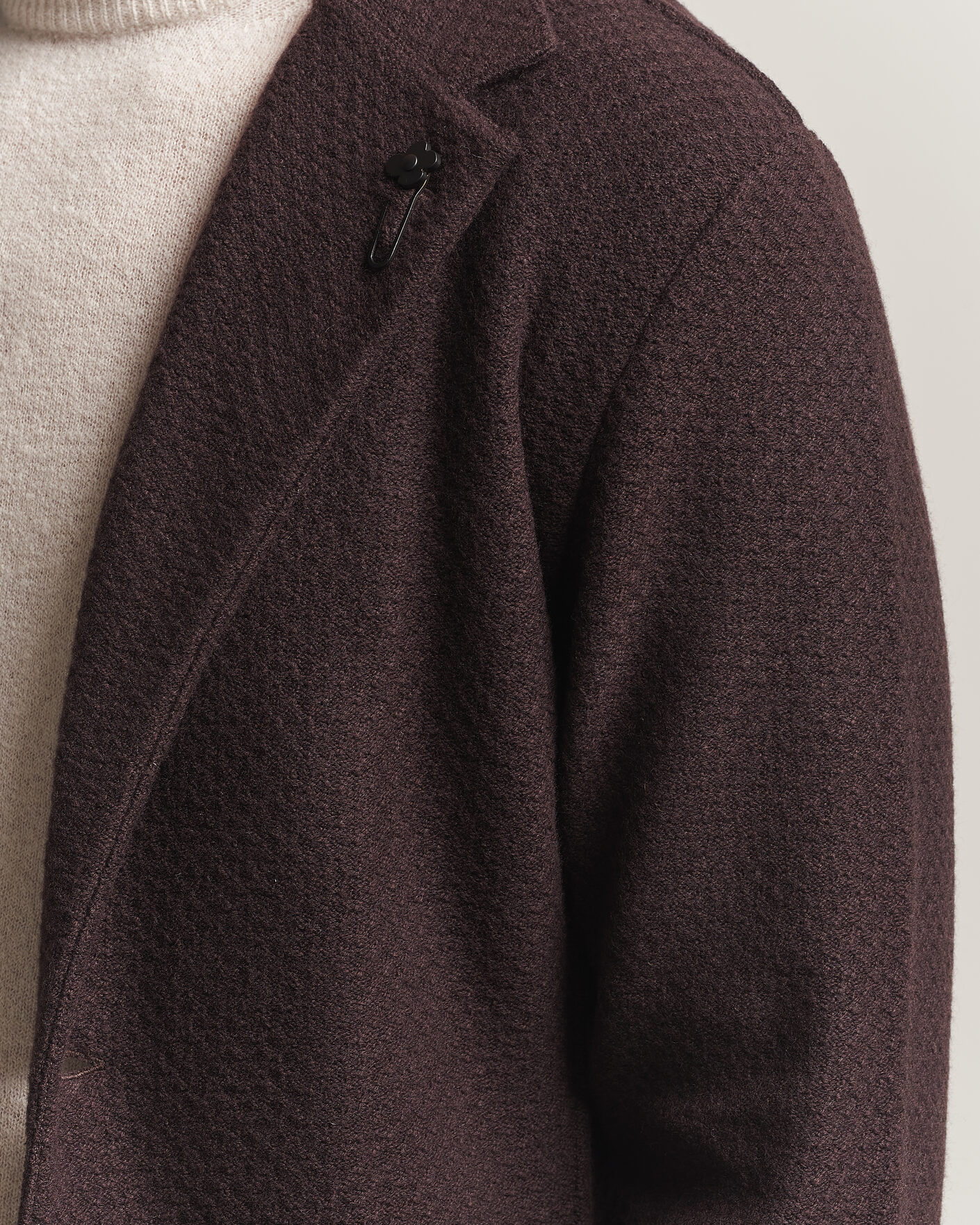 Homme | Blazers | Lardini | Knitted Structure Wool/Cashmere Blazer Brown