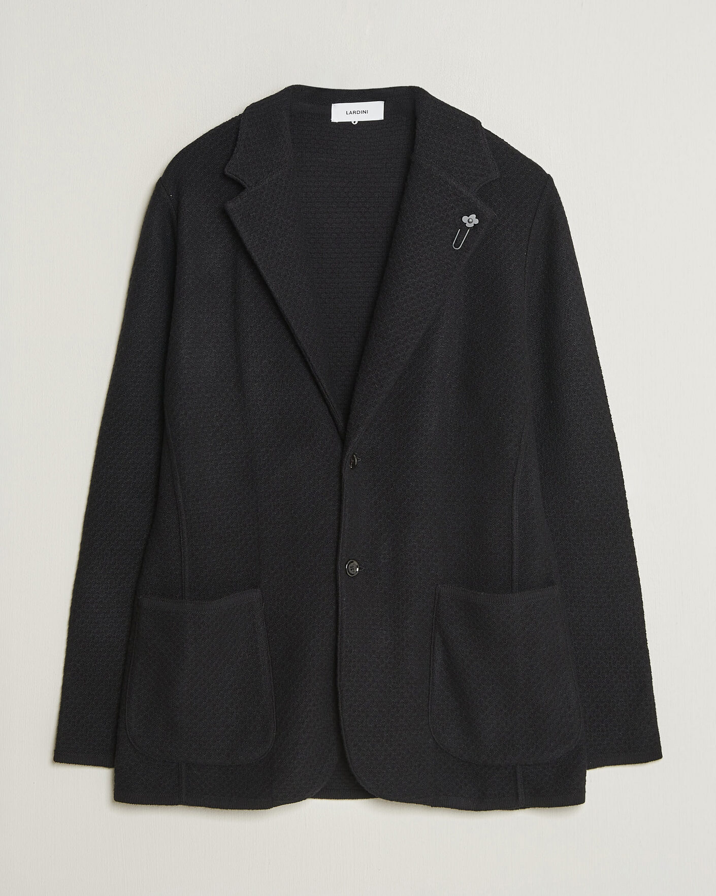 Homme | Blazers | Lardini | Knitted Structure Wool/Cashmere Blazer Black