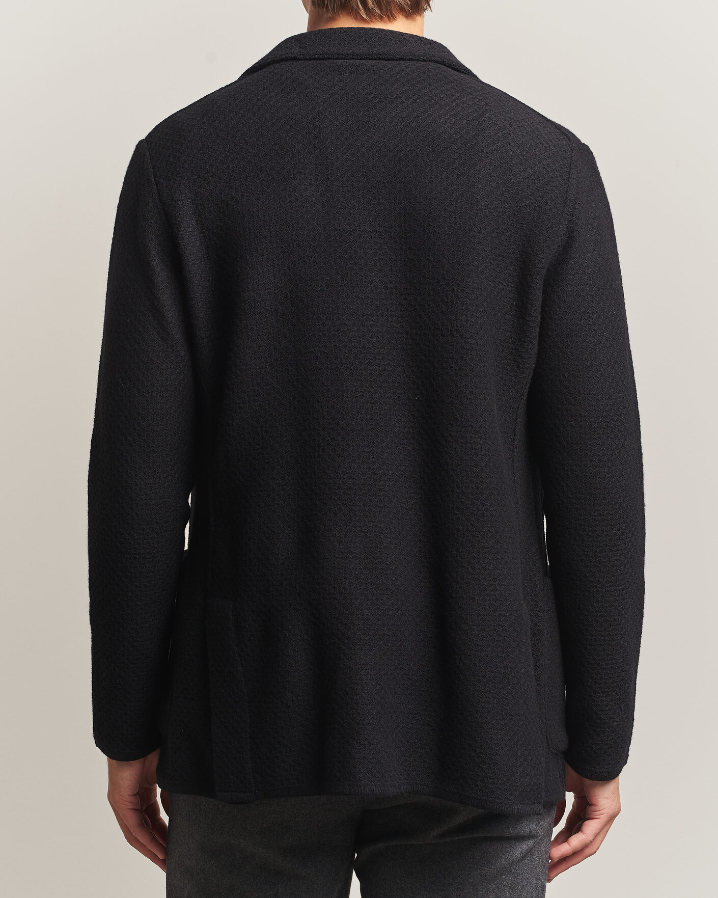 Homme | Blazers | Lardini | Knitted Structure Wool/Cashmere Blazer Black
