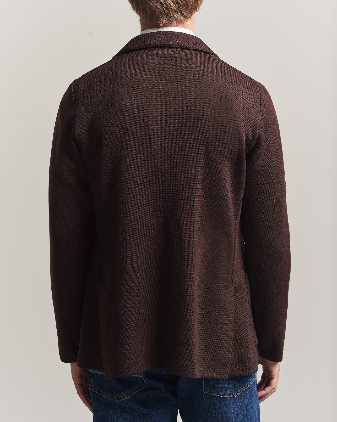Homme | Blazers | Lardini | Knitted Wool Blazer Brown