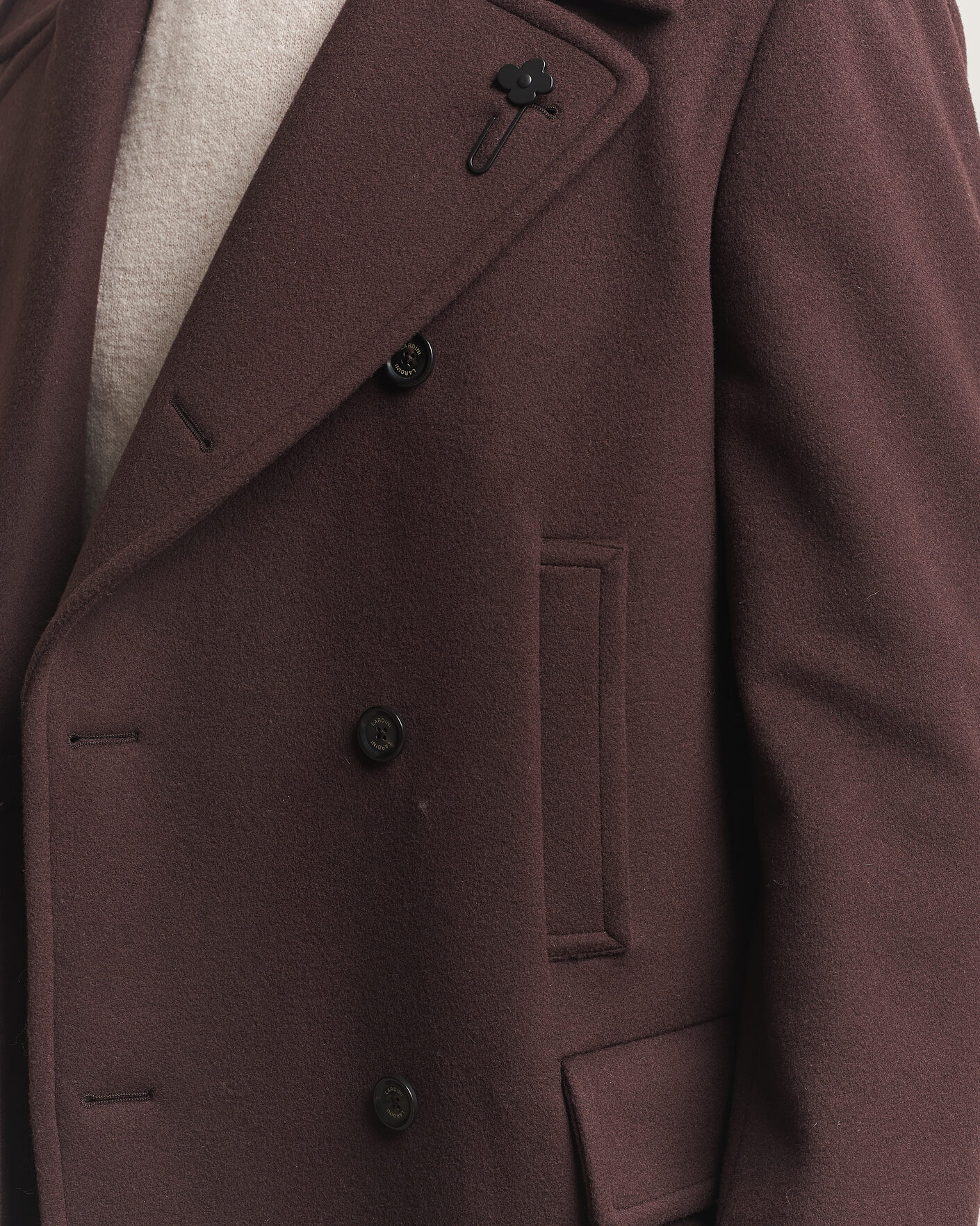 Homme | Manteaux Et Vestes | Lardini | Wool Peacoat Brown