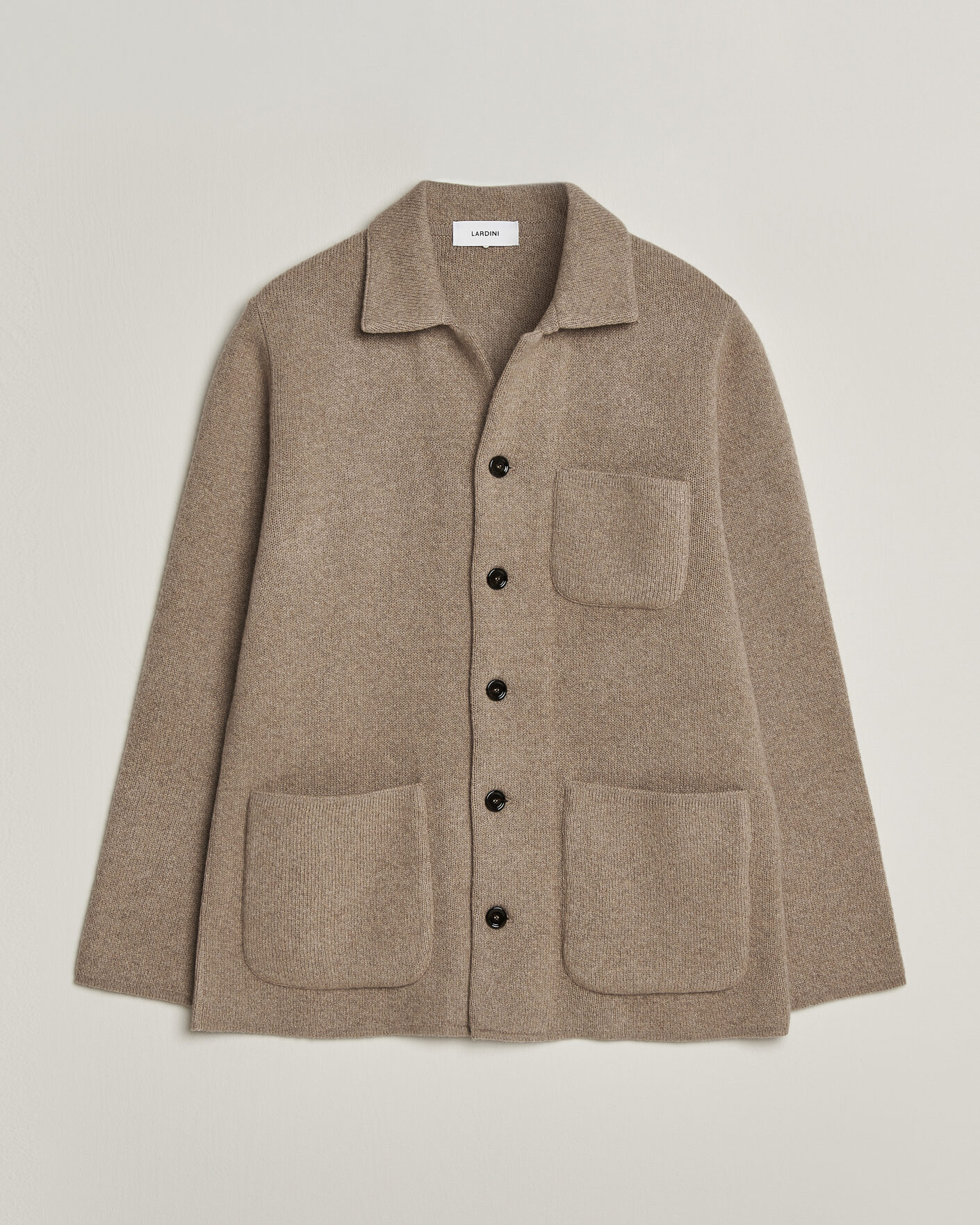 Homme | Pulls Et Tricots | Lardini | Knitted Cashmere Overshirt Light Brown