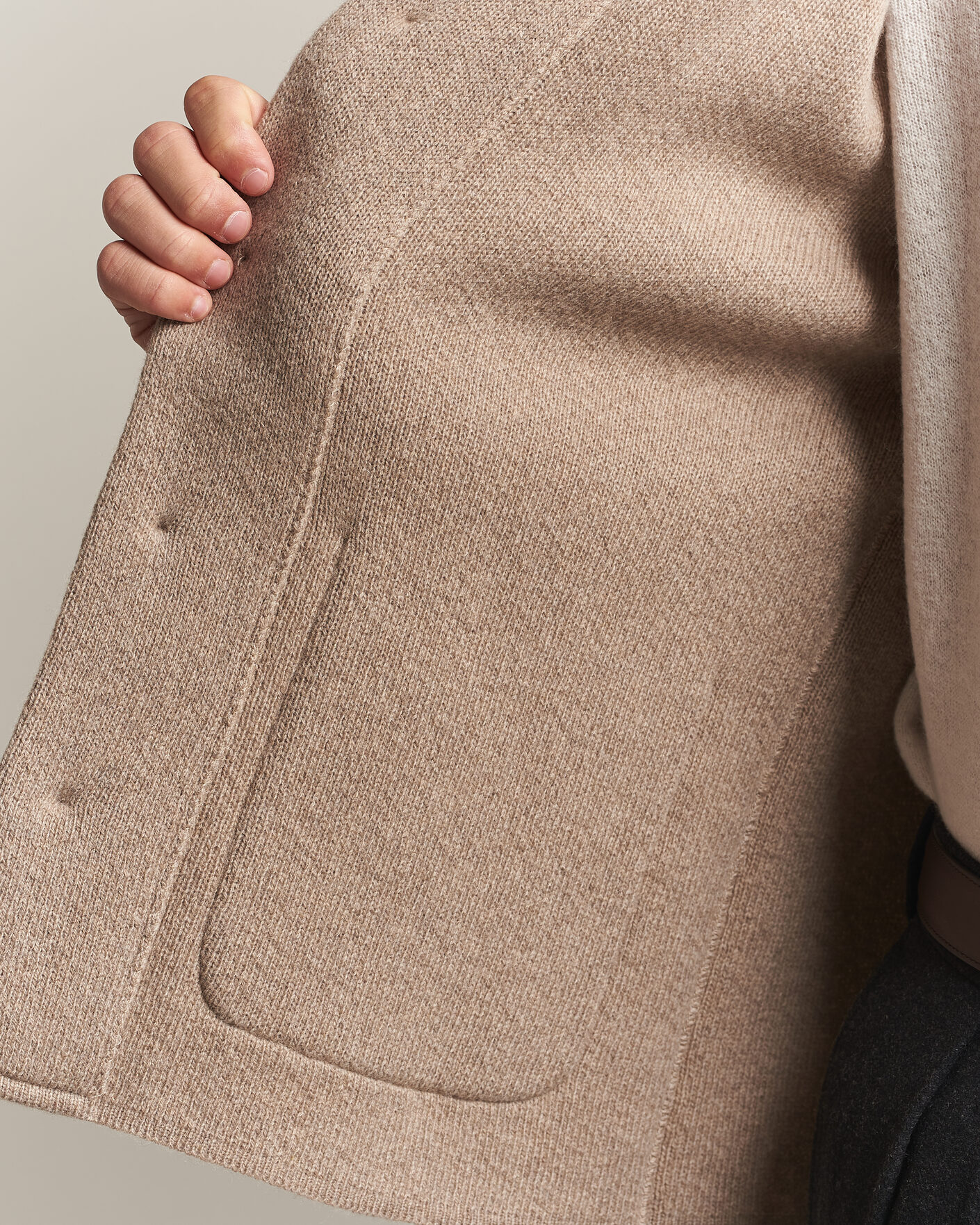 Homme | Pulls Et Tricots | Lardini | Knitted Cashmere Overshirt Light Brown