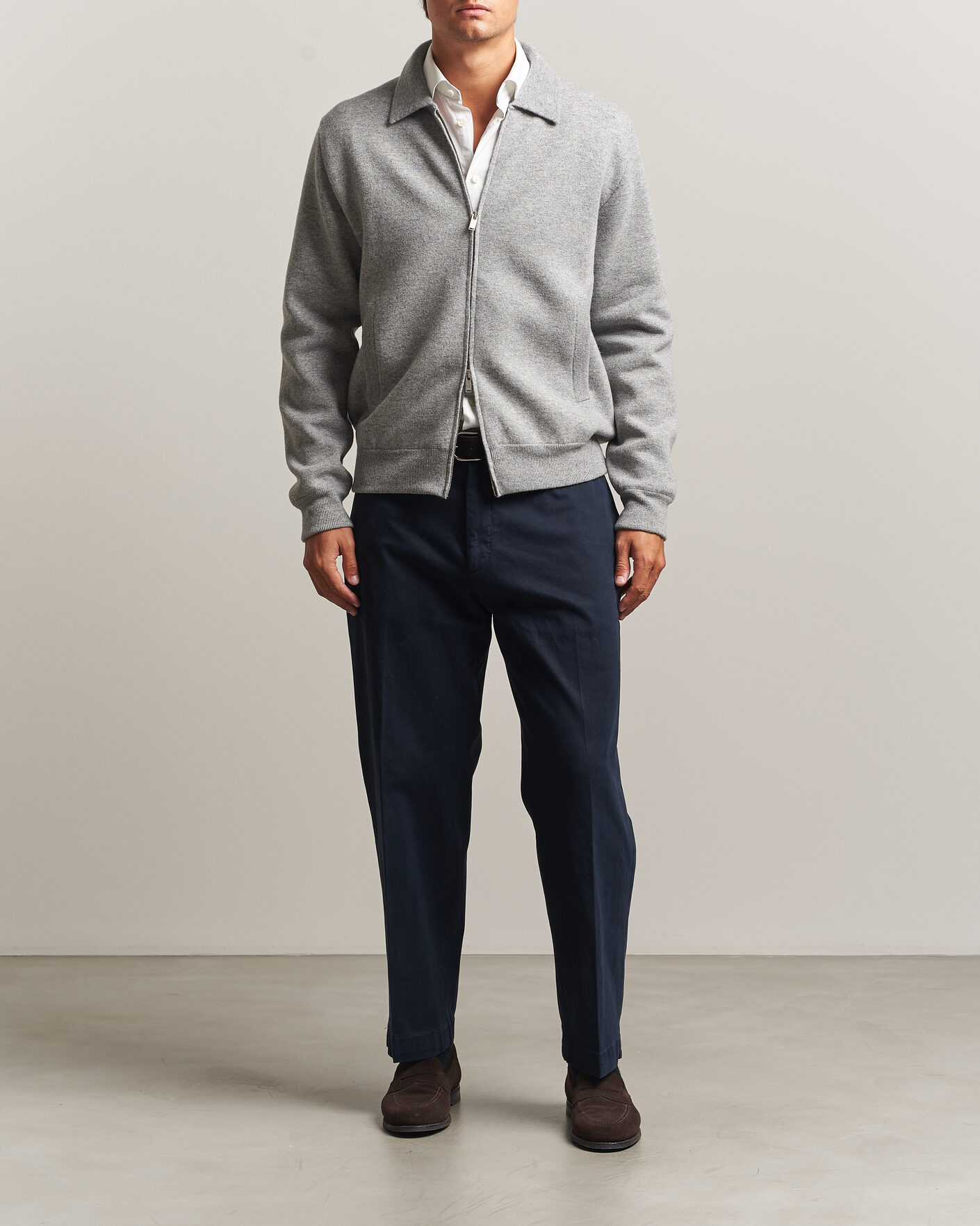 Homme | Manteaux Et Vestes | Lardini | Knitted Wool Bomber Jacket Grey