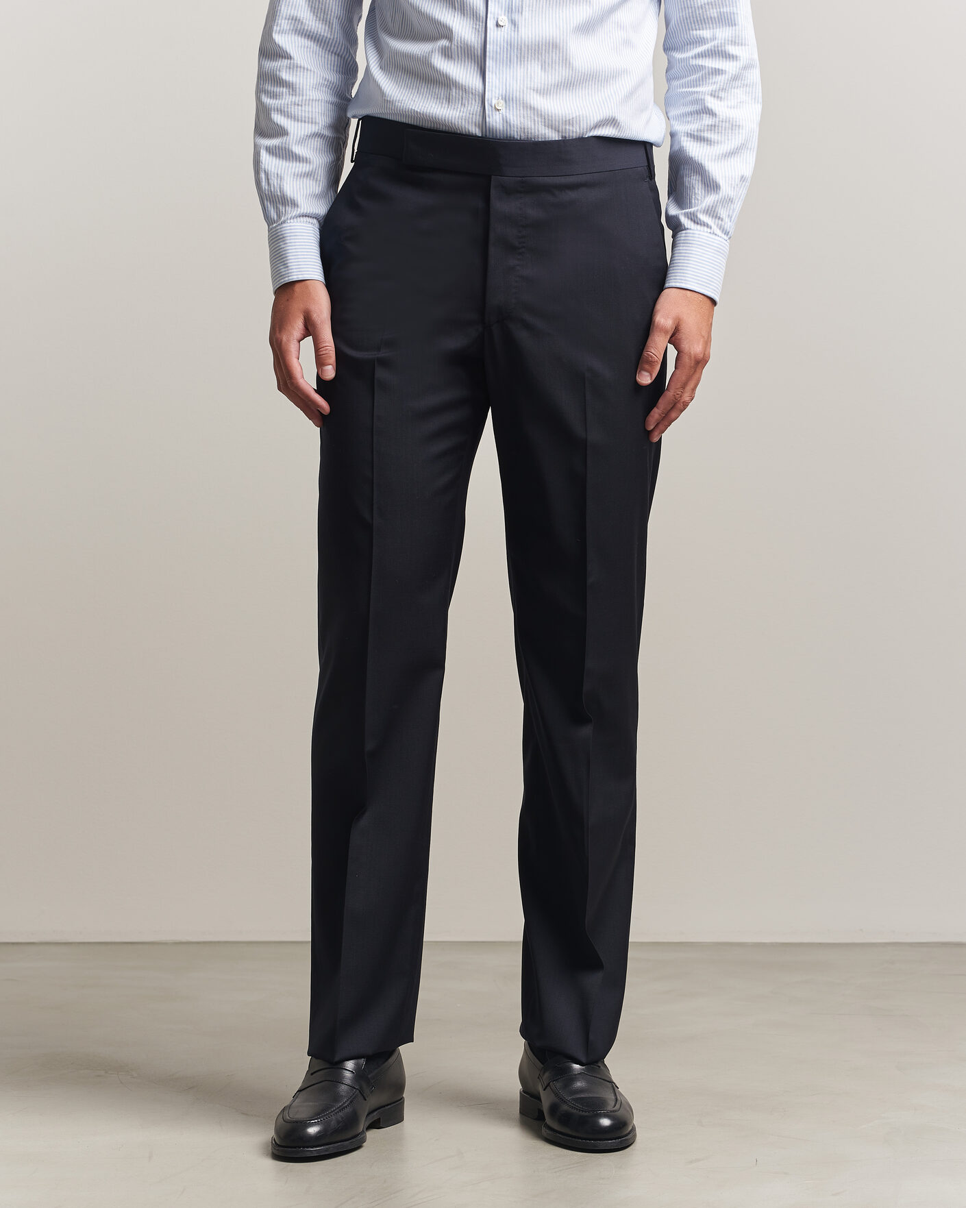 Homme | Pantalons | Lardini | Straight Fit Wool Trousers Navy