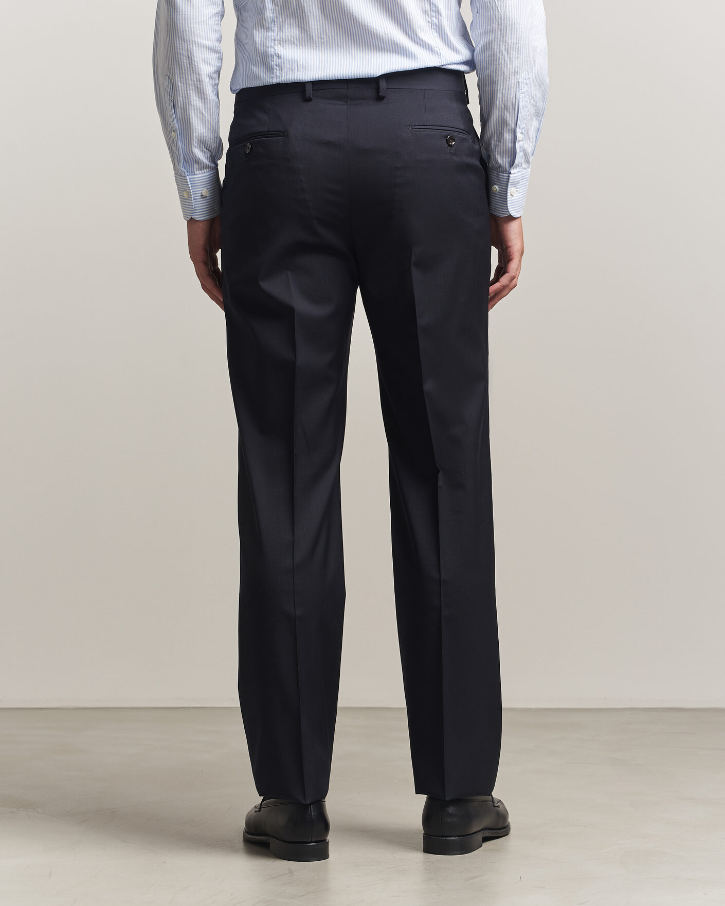 Homme | Pantalons | Lardini | Straight Fit Wool Trousers Navy