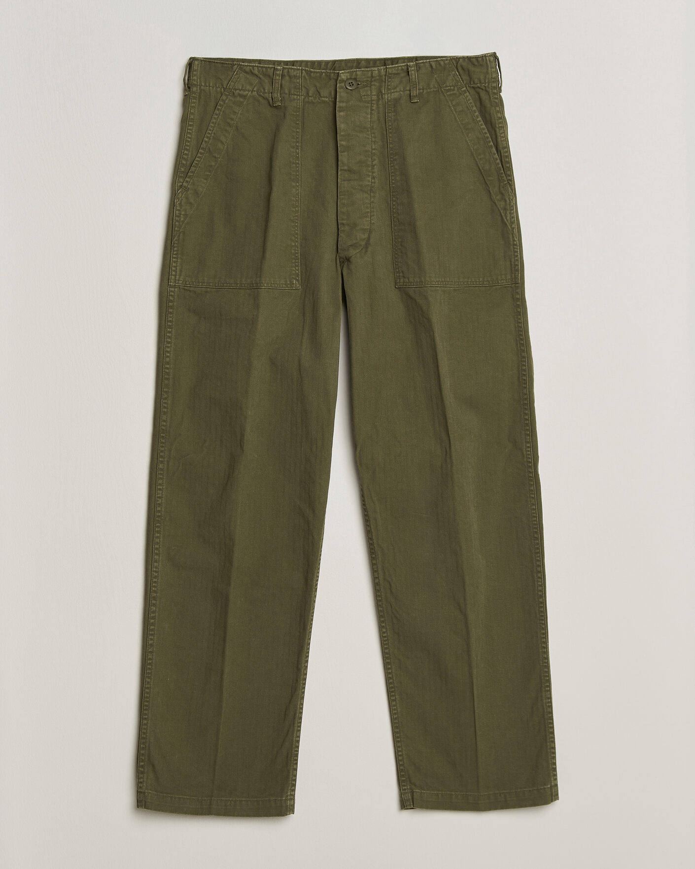 Homme | Pantalons | orSlow | Vintage Fit Herringbone Fatigue Pants Army Green