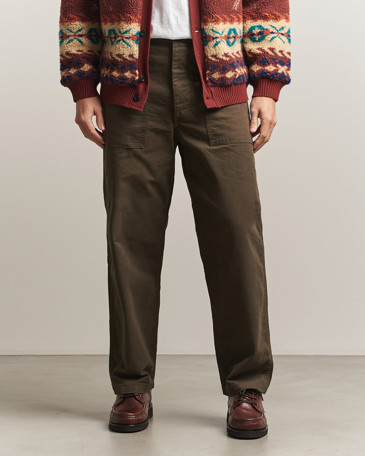 Homme | Pantalons | orSlow | Regular Fit Original Sateen Fatigue Pants Coffee Brown