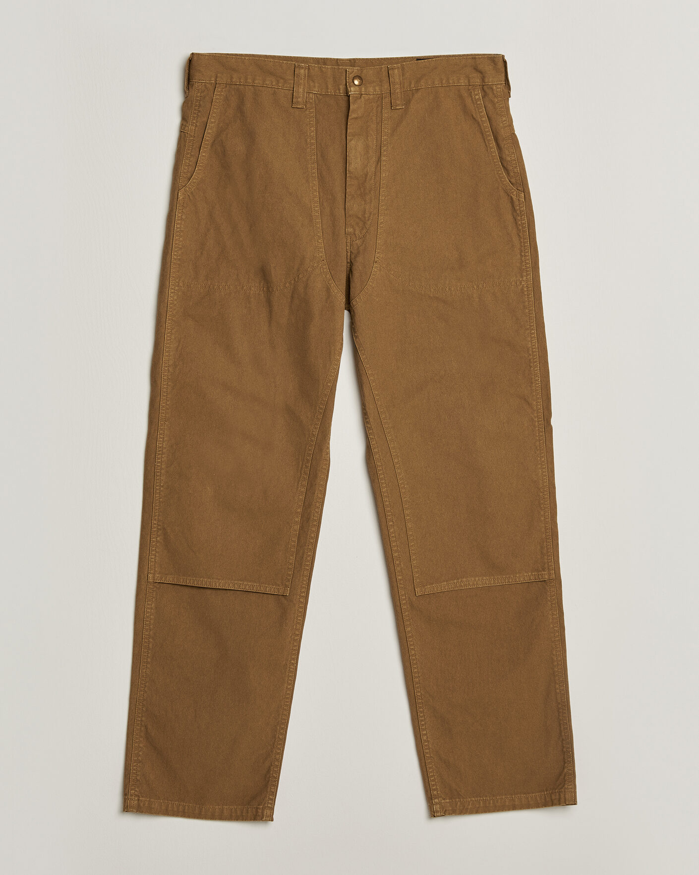 Homme | Pantalons | orSlow | Double Knee Work Trousers Brown