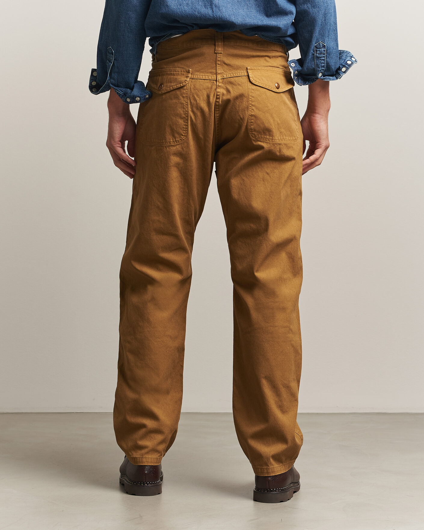 Homme | Pantalons | orSlow | Double Knee Work Trousers Brown