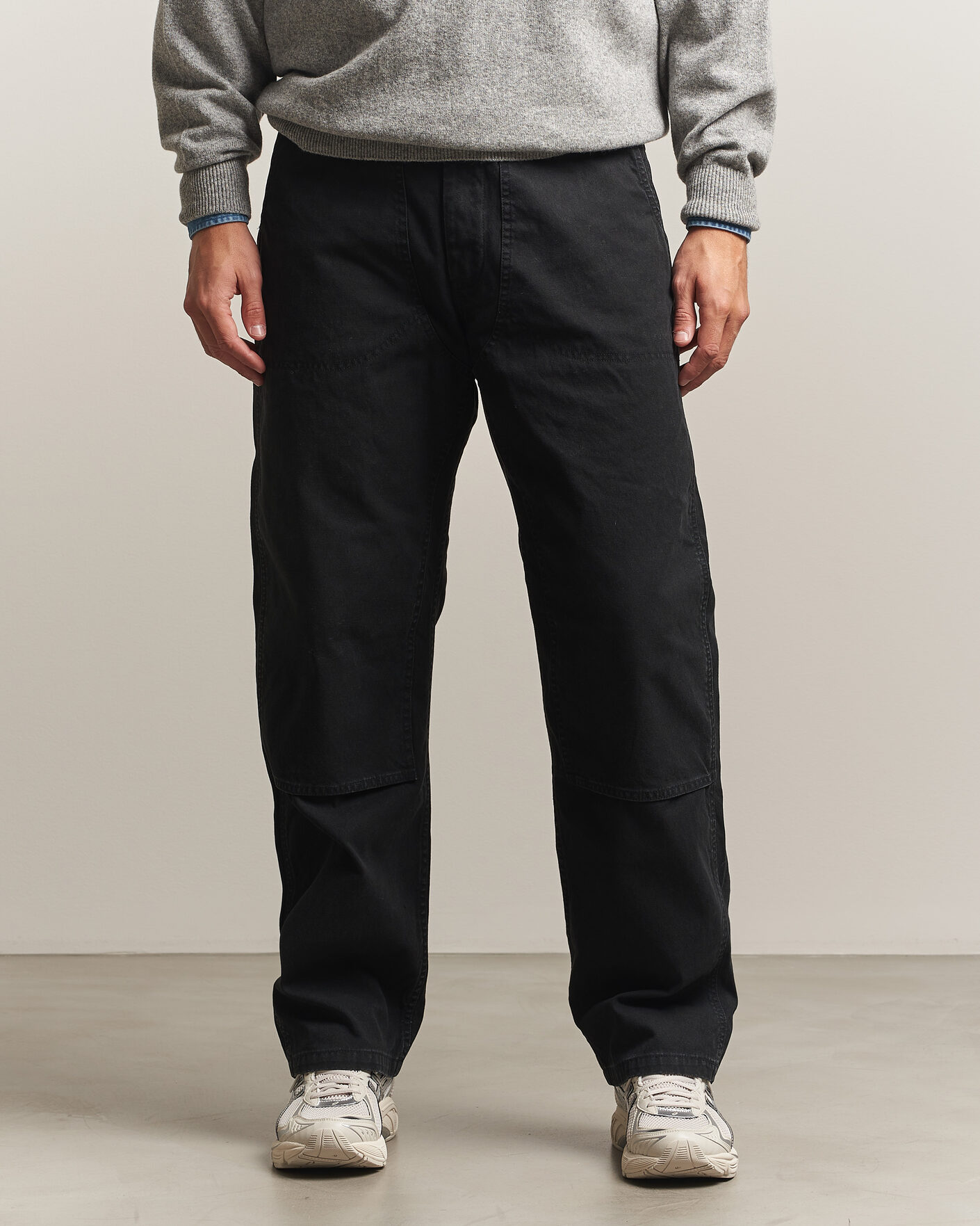Homme | Pantalons | orSlow | Double Knee Work Trousers Black