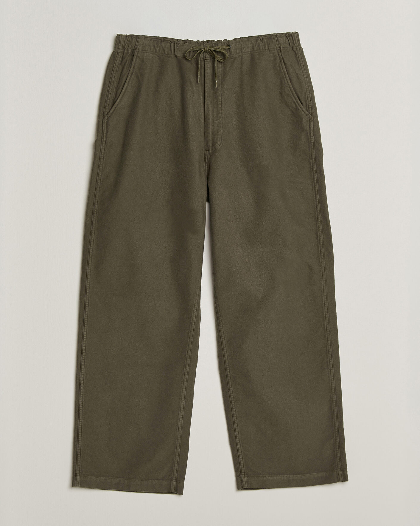 Homme | Pantalons | orSlow | Wide Fit New Yorker Brushed Trousers Moss Gray