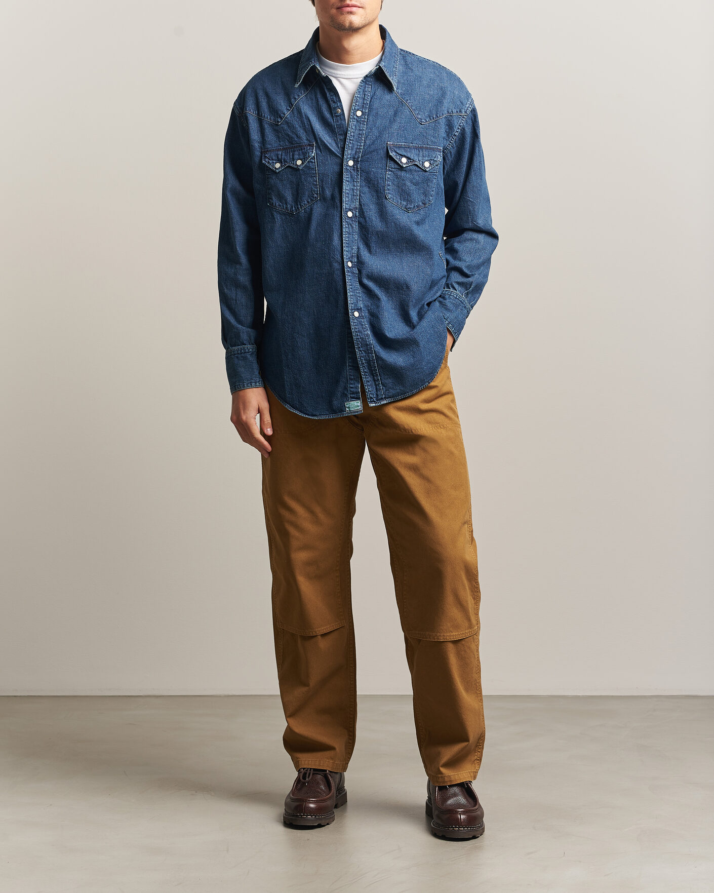 Homme | Chemises | orSlow | Denim Western Shirt Vintage Indigo