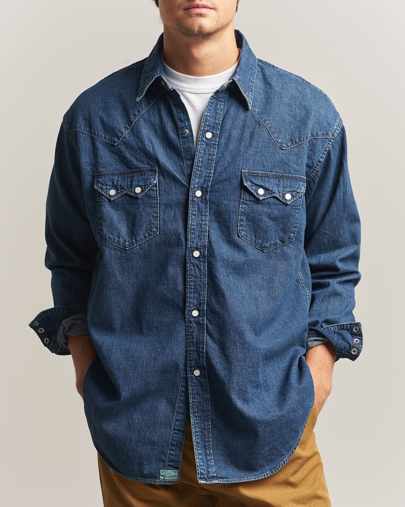 Homme | Chemises | orSlow | Denim Western Shirt Vintage Indigo