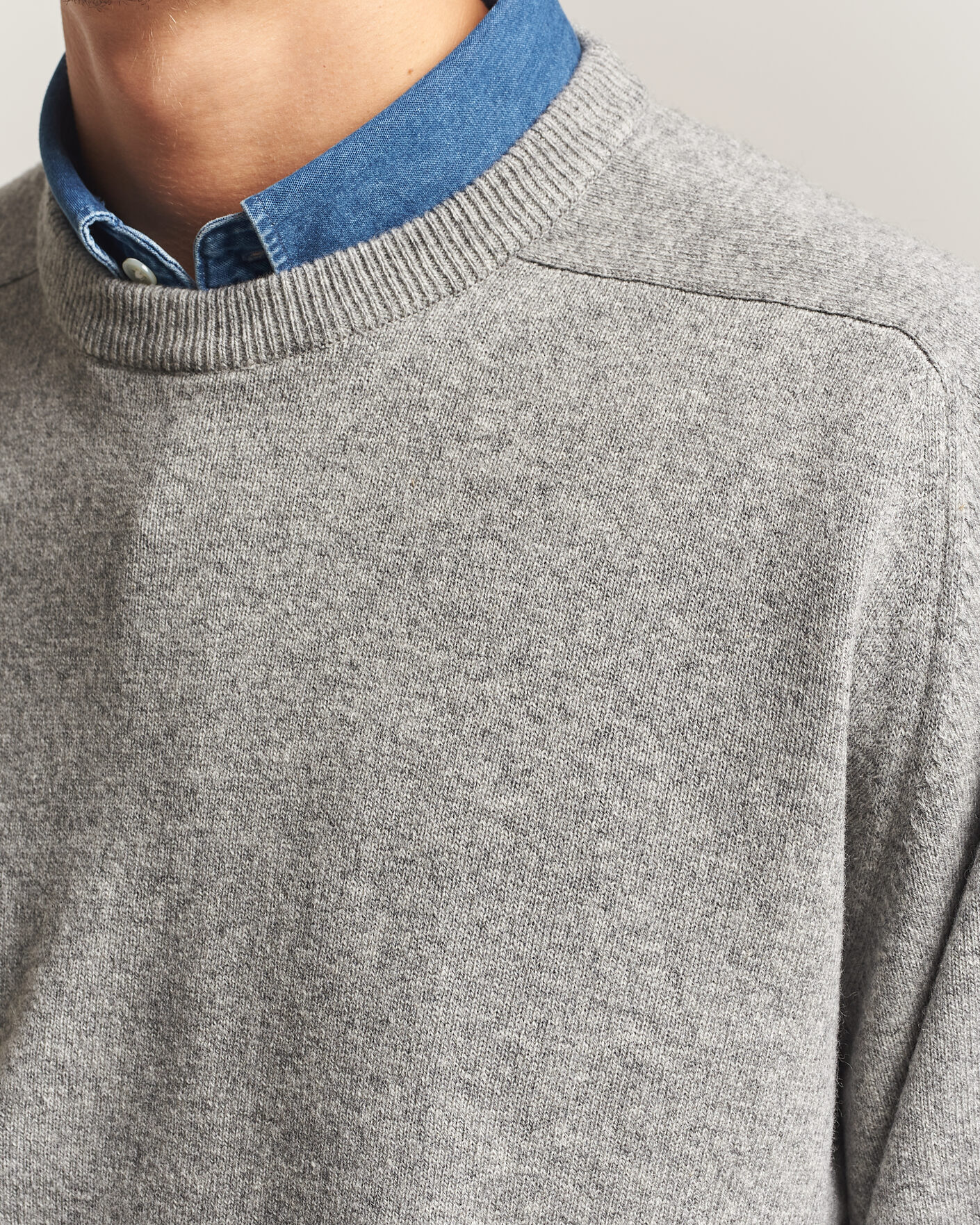 Homme | Pulls Et Tricots | orSlow | Simple Crew Neck Sweater Light Grey