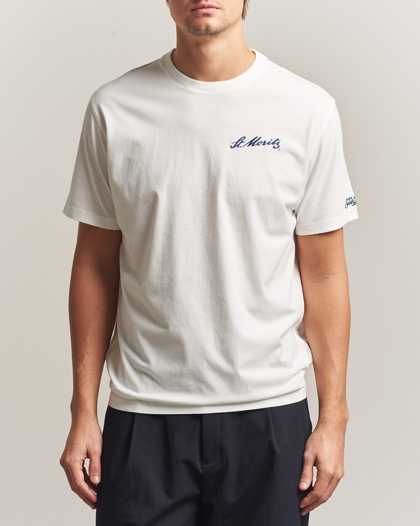 Homme | T-shirts | MC2 Saint Barth | Back Printed Cotton T-Shirt St Moritz Racing