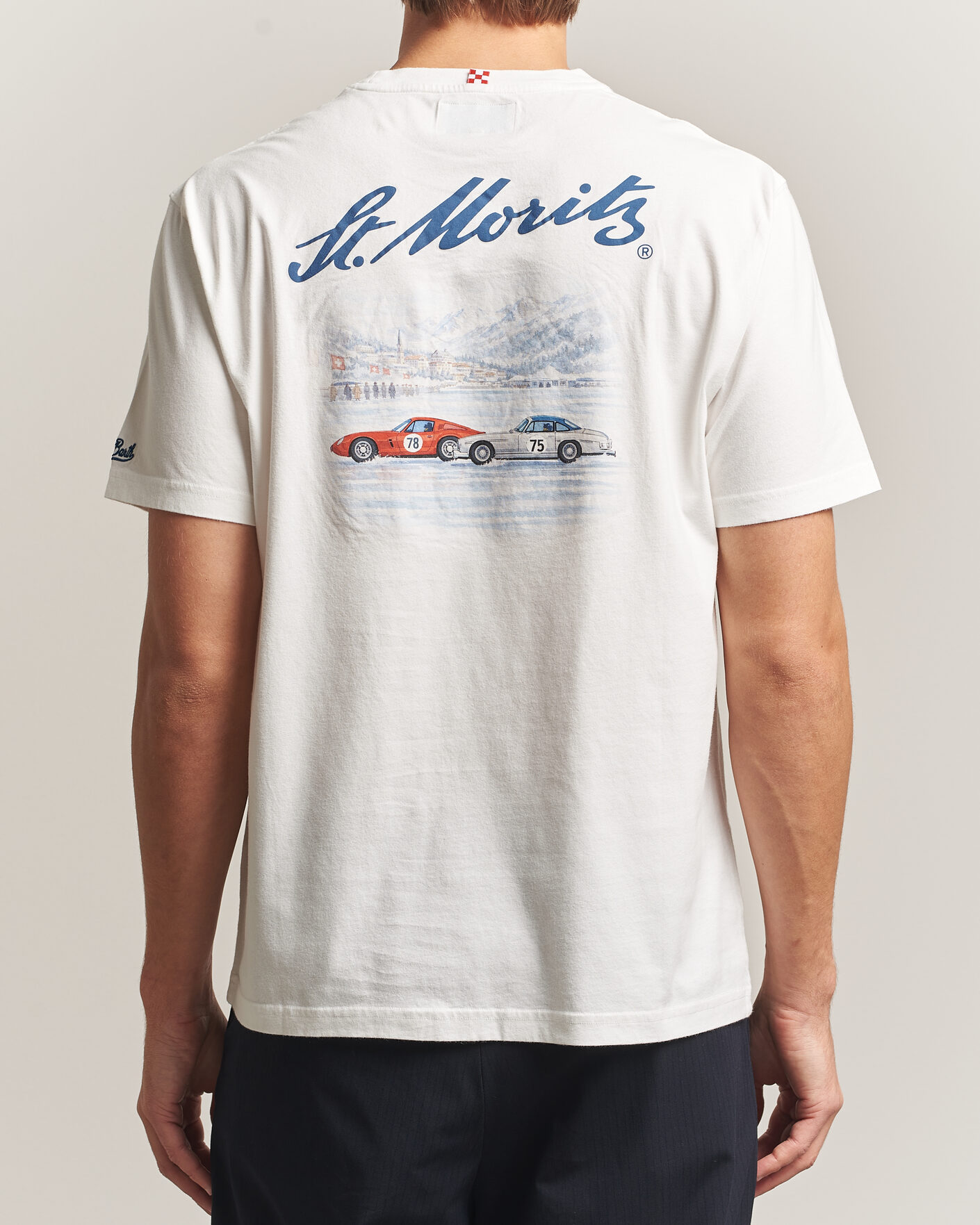 Homme | T-shirts | MC2 Saint Barth | Back Printed Cotton T-Shirt St Moritz Racing