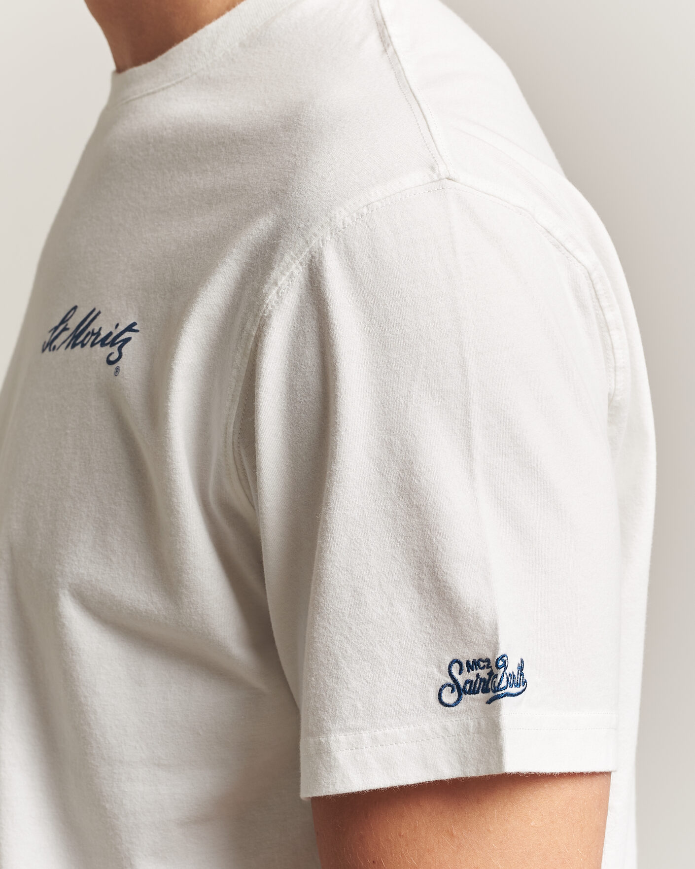 Homme | T-shirts | MC2 Saint Barth | Back Printed Cotton T-Shirt St Moritz Racing