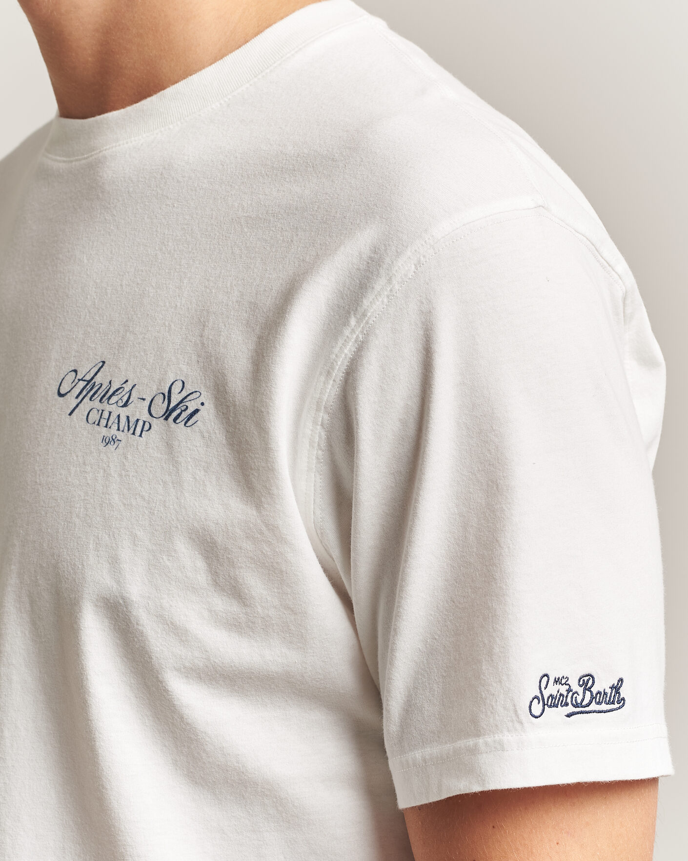 Homme | T-shirts | MC2 Saint Barth | Back Printed Cotton T-Shirt Ski Post Race
