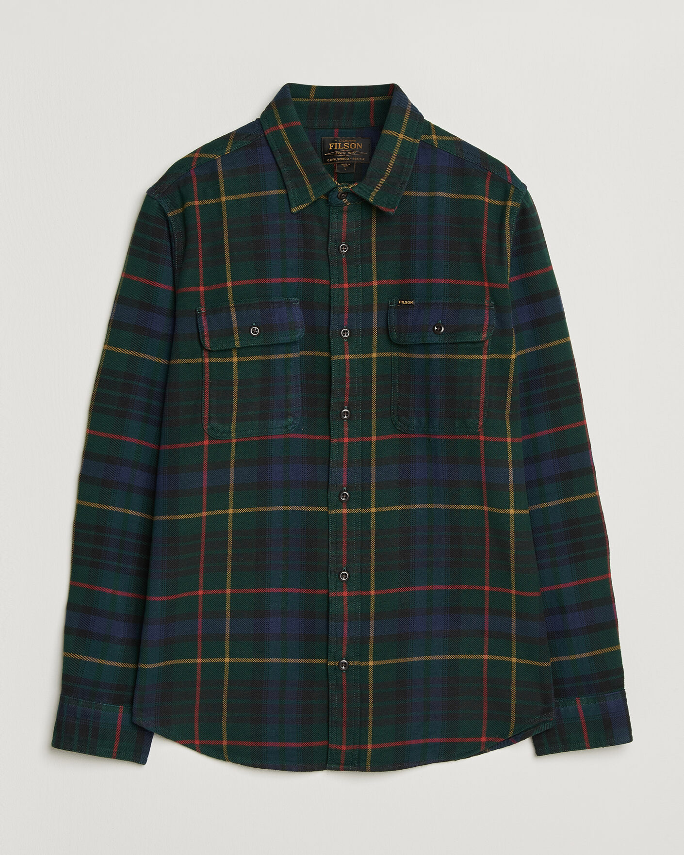 Homme | Chemises | Filson | Vintage Flannel Work Shirt Green/Navy