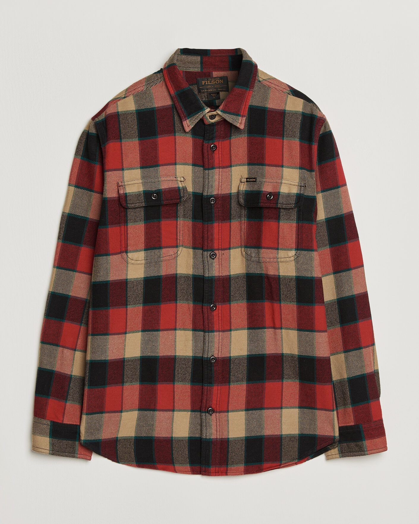 Homme | Chemises | Filson | Vintage Flannel Work Shirt Red/Cream