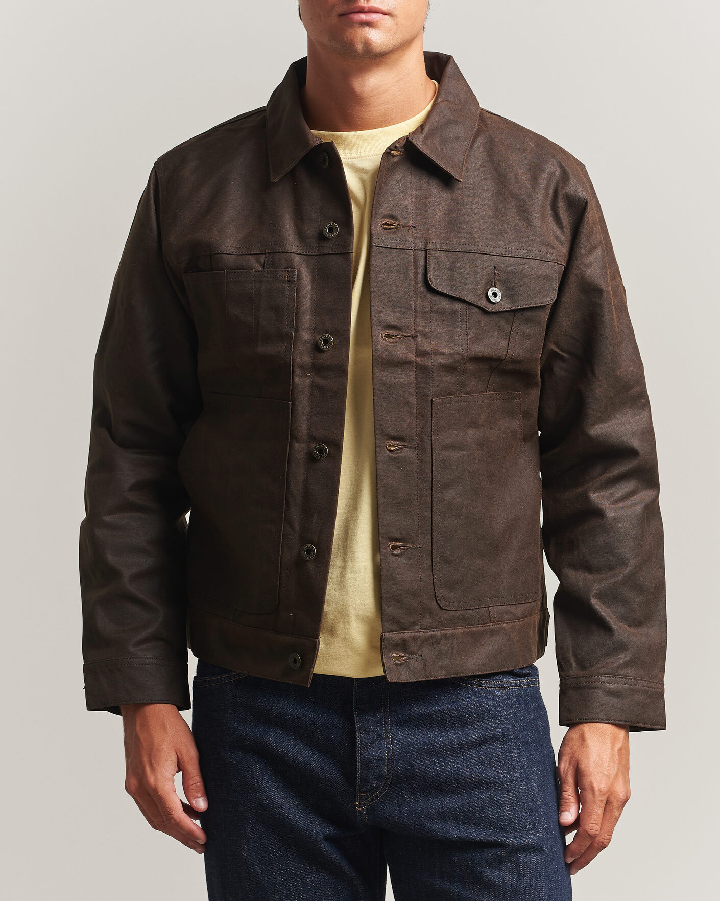 Homme | Manteaux Et Vestes | Filson | Short Lined Tin Cloth Cruiser Dark Brown