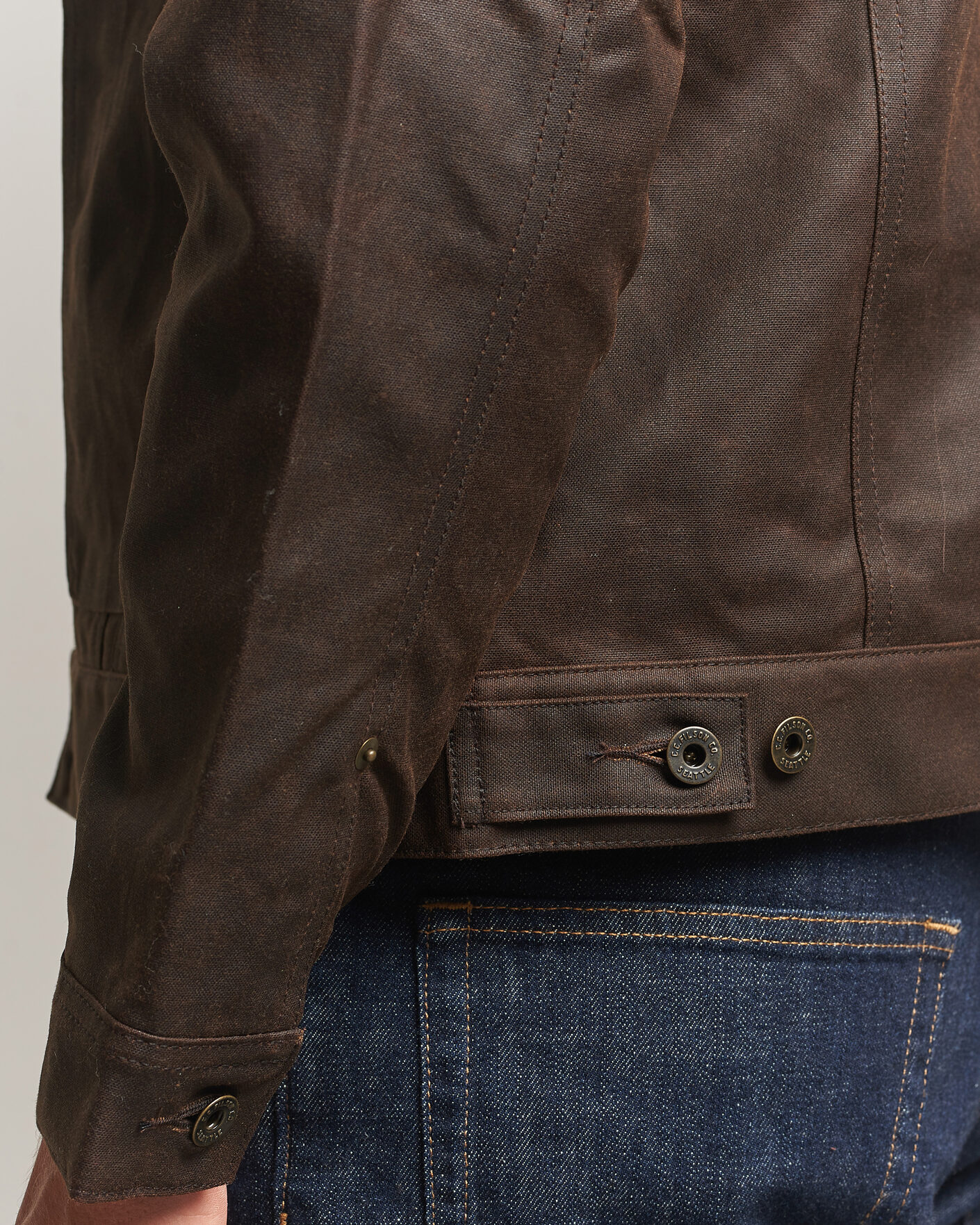 Homme | Manteaux Et Vestes | Filson | Short Lined Tin Cloth Cruiser Dark Brown